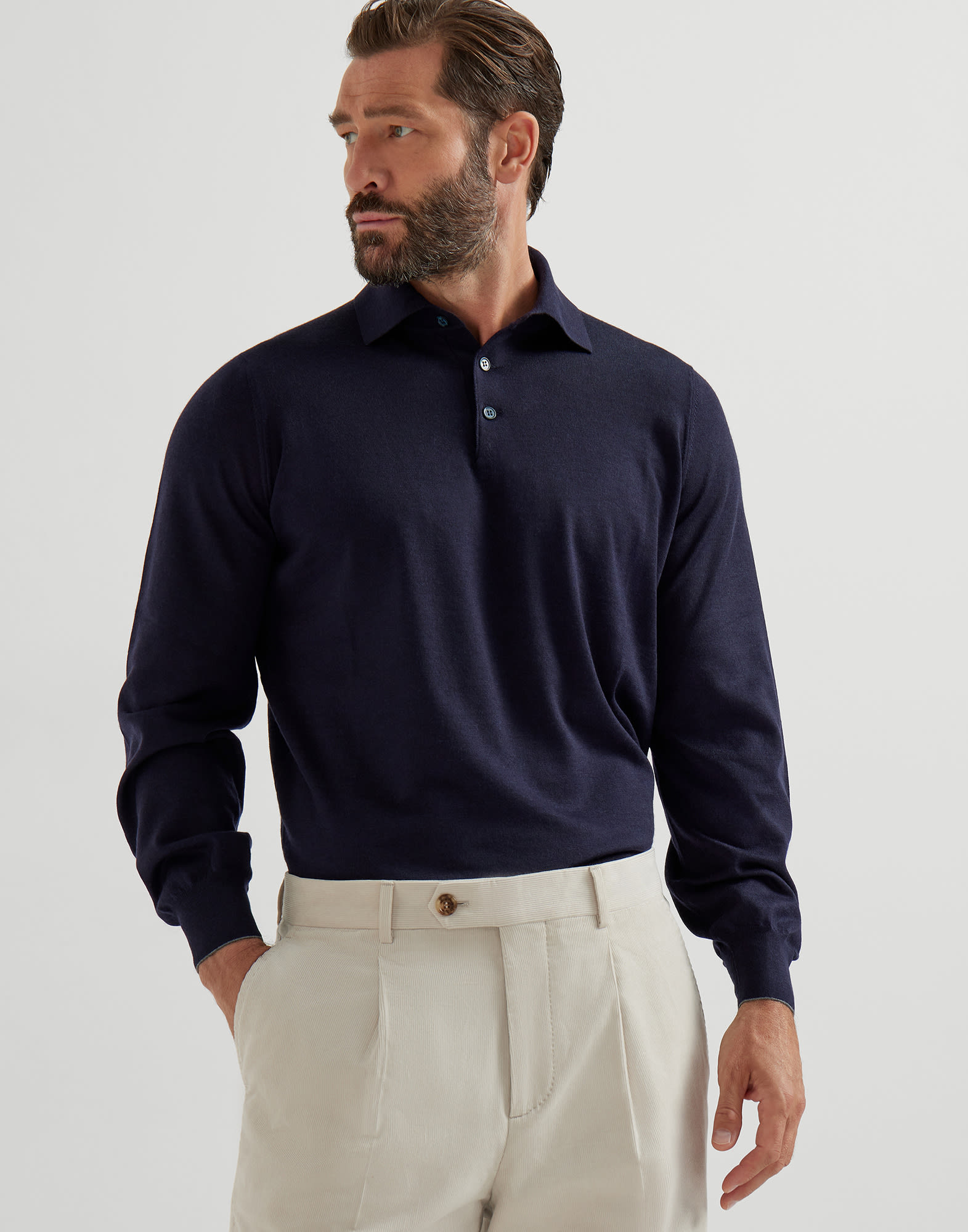 Polo-Style Sweater - Front view - View Full Screen