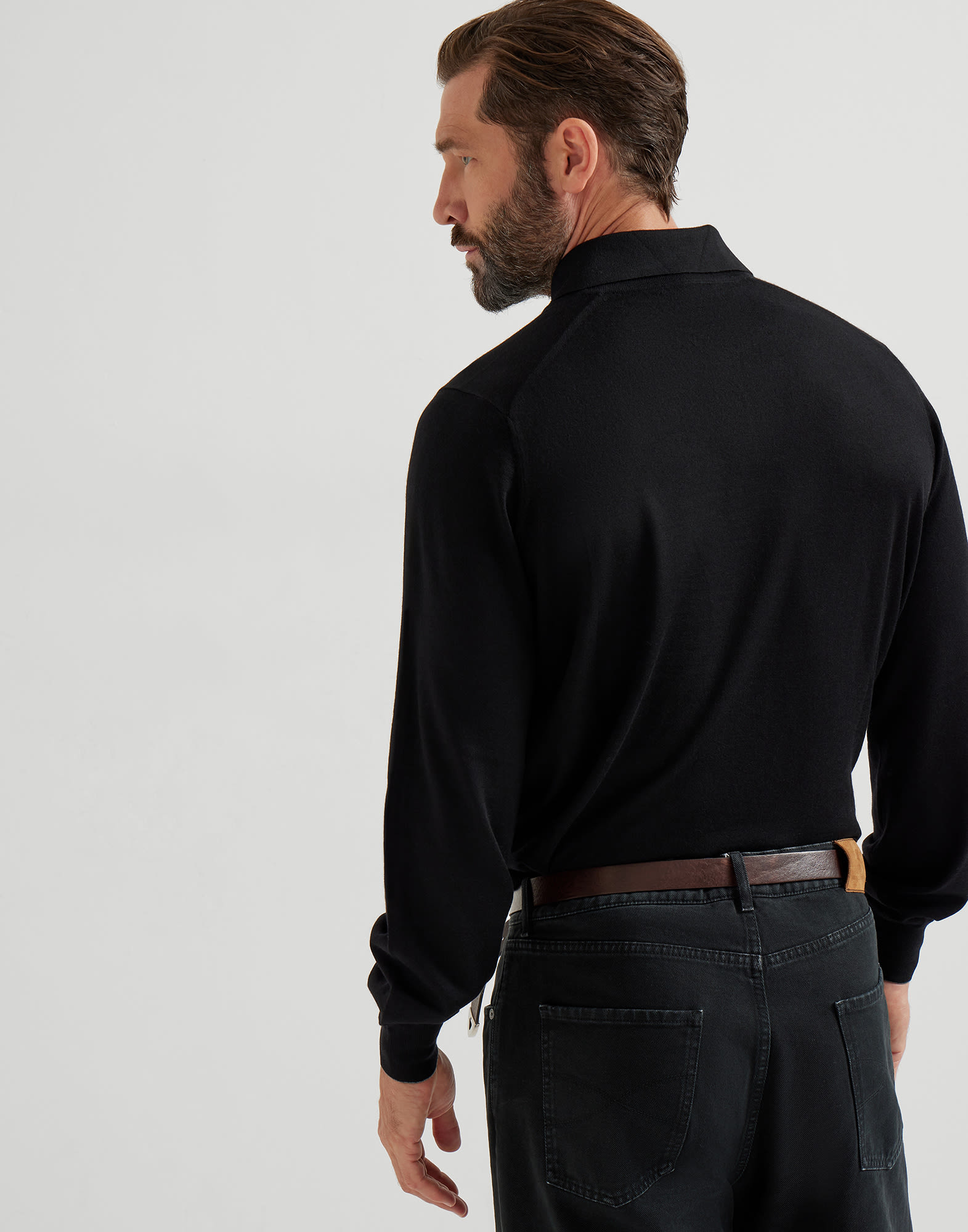 Polo-Style Sweater - Back view - View Full Screen
