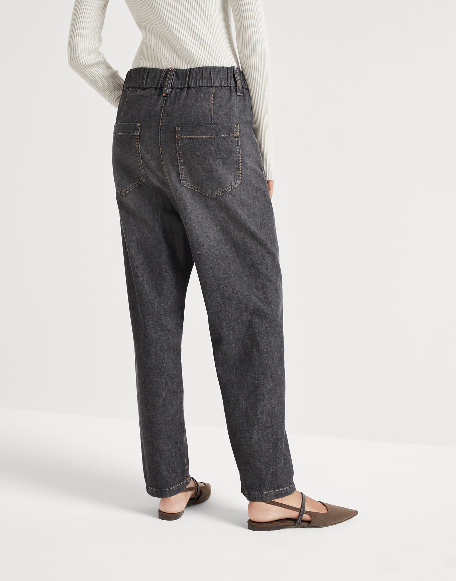 Pantalone cinque tasche Grigio Scuro Donna - Brunello Cucinelli