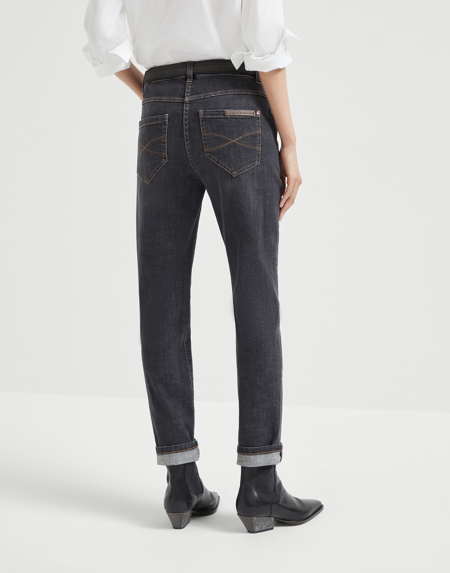 Pantalone Slim Grigio Scuro Donna - Brunello Cucinelli