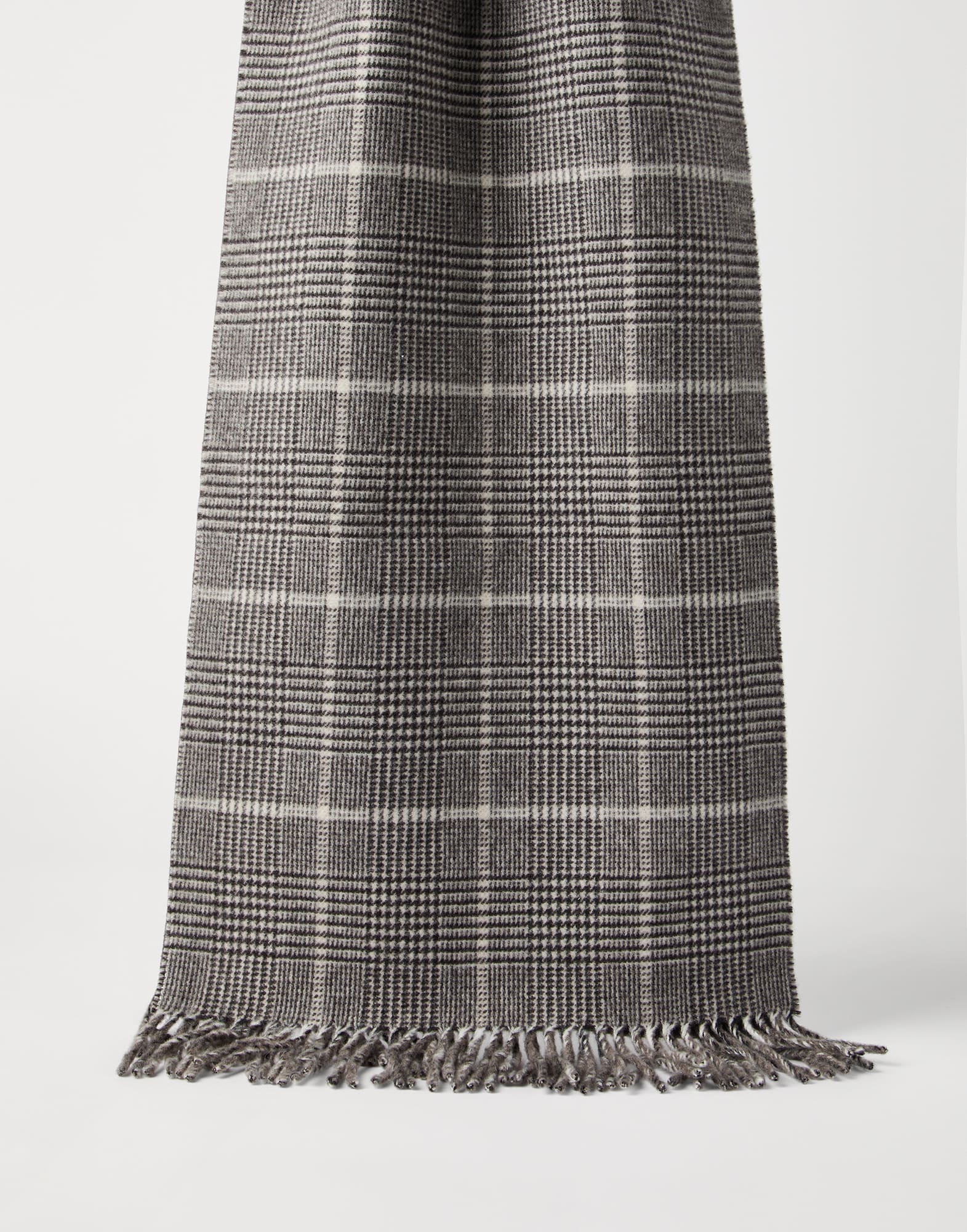 Schal in Prince-of-Wales-Karo Braun Damen - Brunello Cucinelli