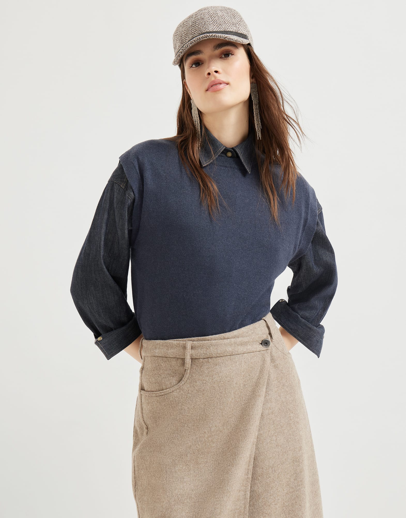 Maglia in cashmere Blu Navy Donna - Brunello Cucinelli