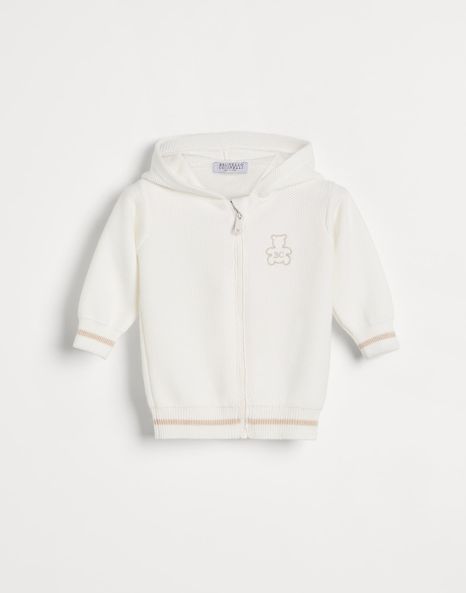 Topwear con cappuccio e zip Panama Baby - Brunello Cucinelli