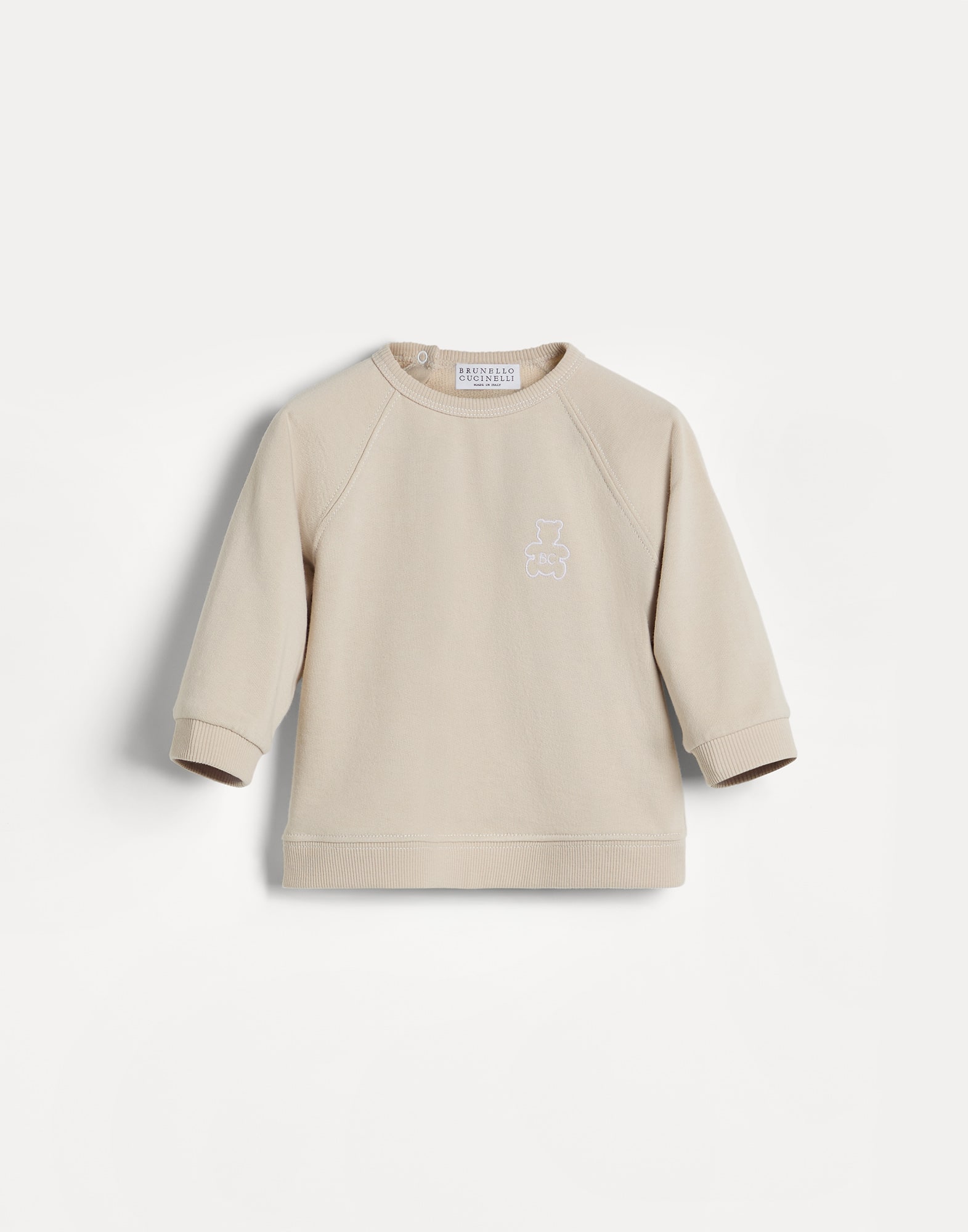 French terry Baby Bernie sweatshirt Sand Baby - Brunello Cucinelli