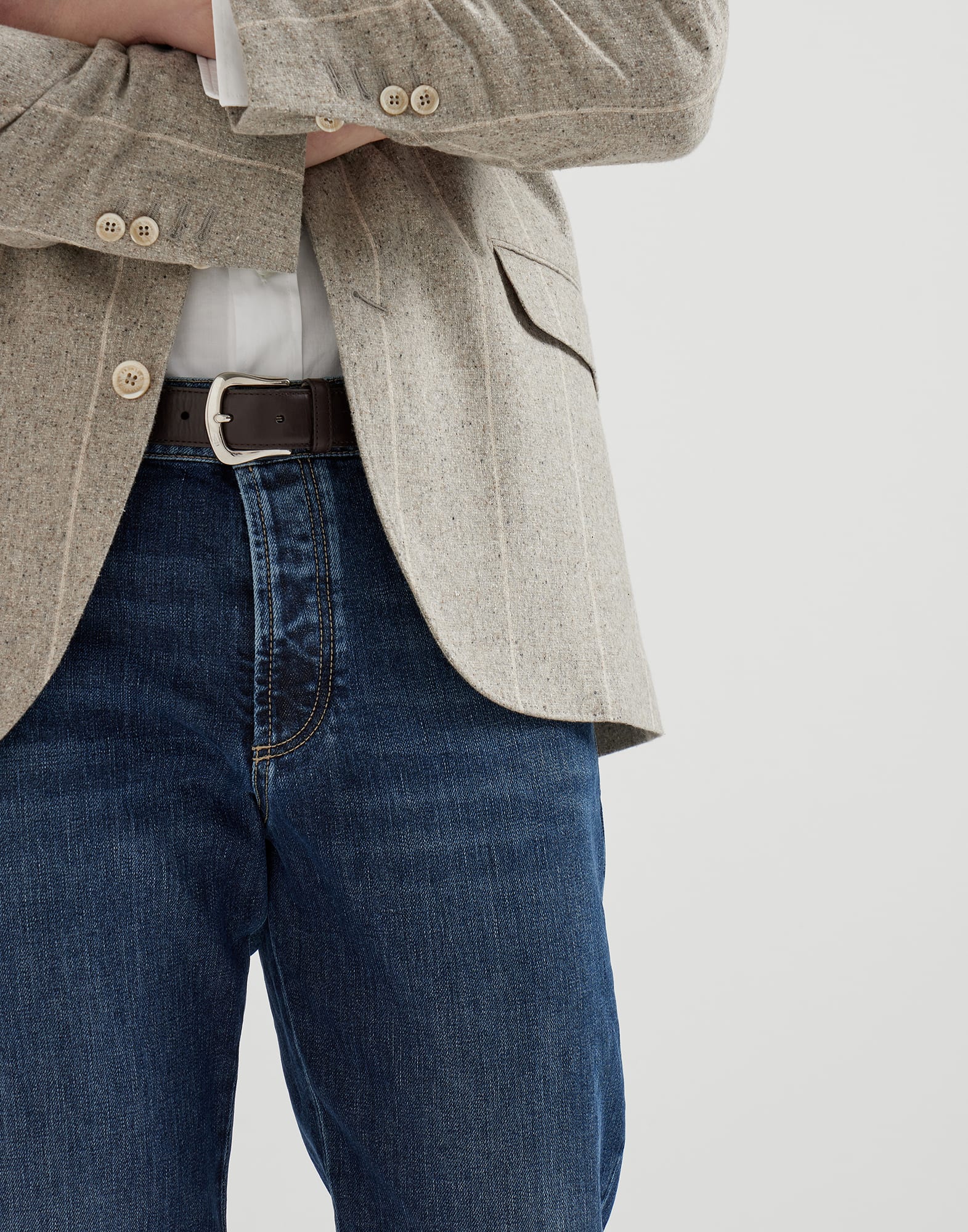 Denim Five-Pocket Trousers - Detail view - View Full Screen