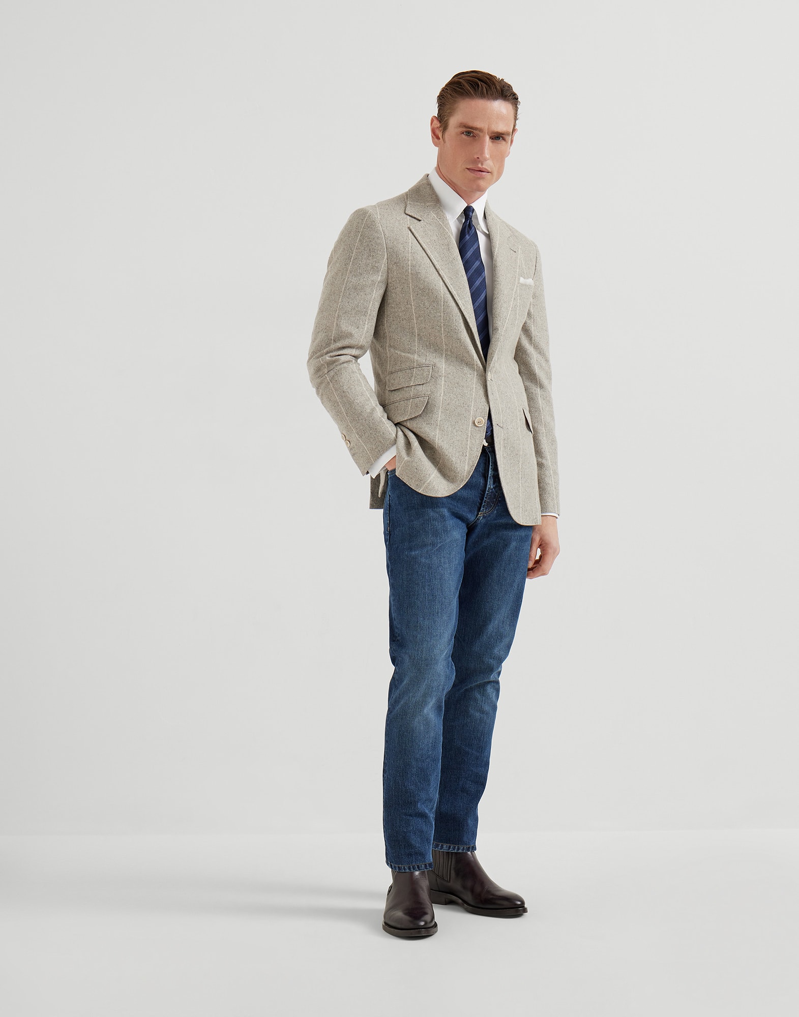 Denim Five-Pocket Trousers - Full look - View Full Screen