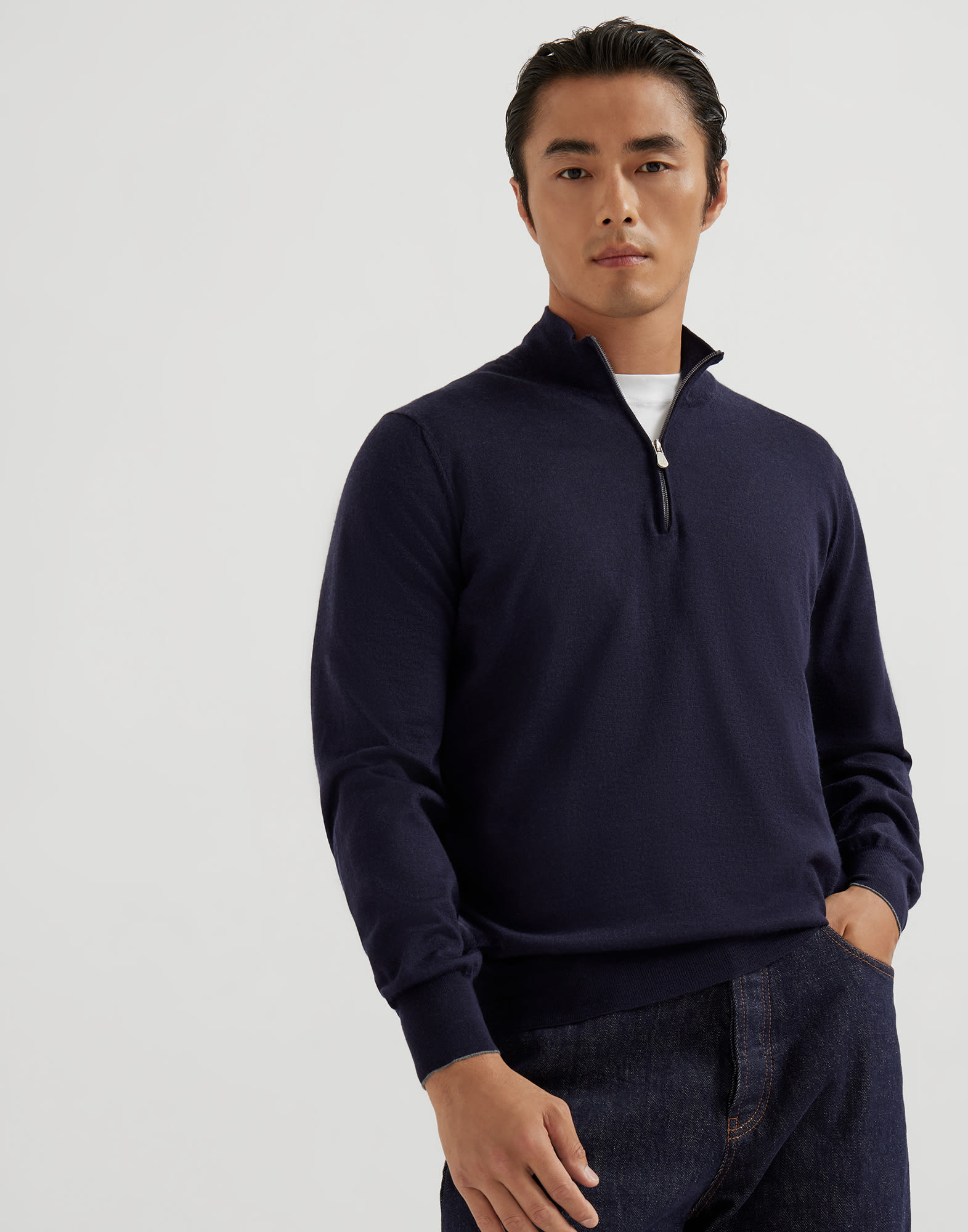Zip Neck Sweater - Front view - View Full Screen