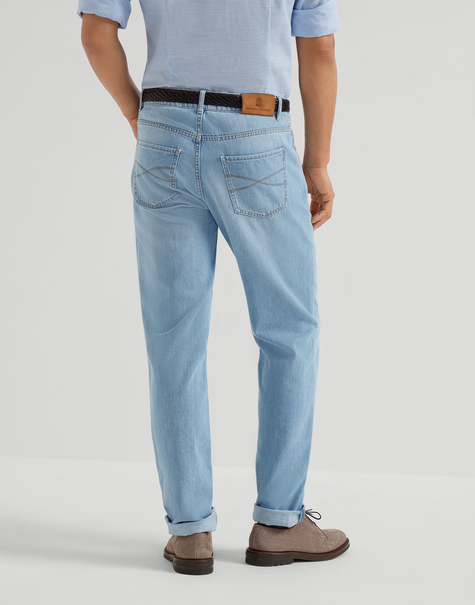 Lightweight denim trousers for Man in | Brunello Cucinelli Lightweight denim trousers for Man in | Brunello Cucinelli