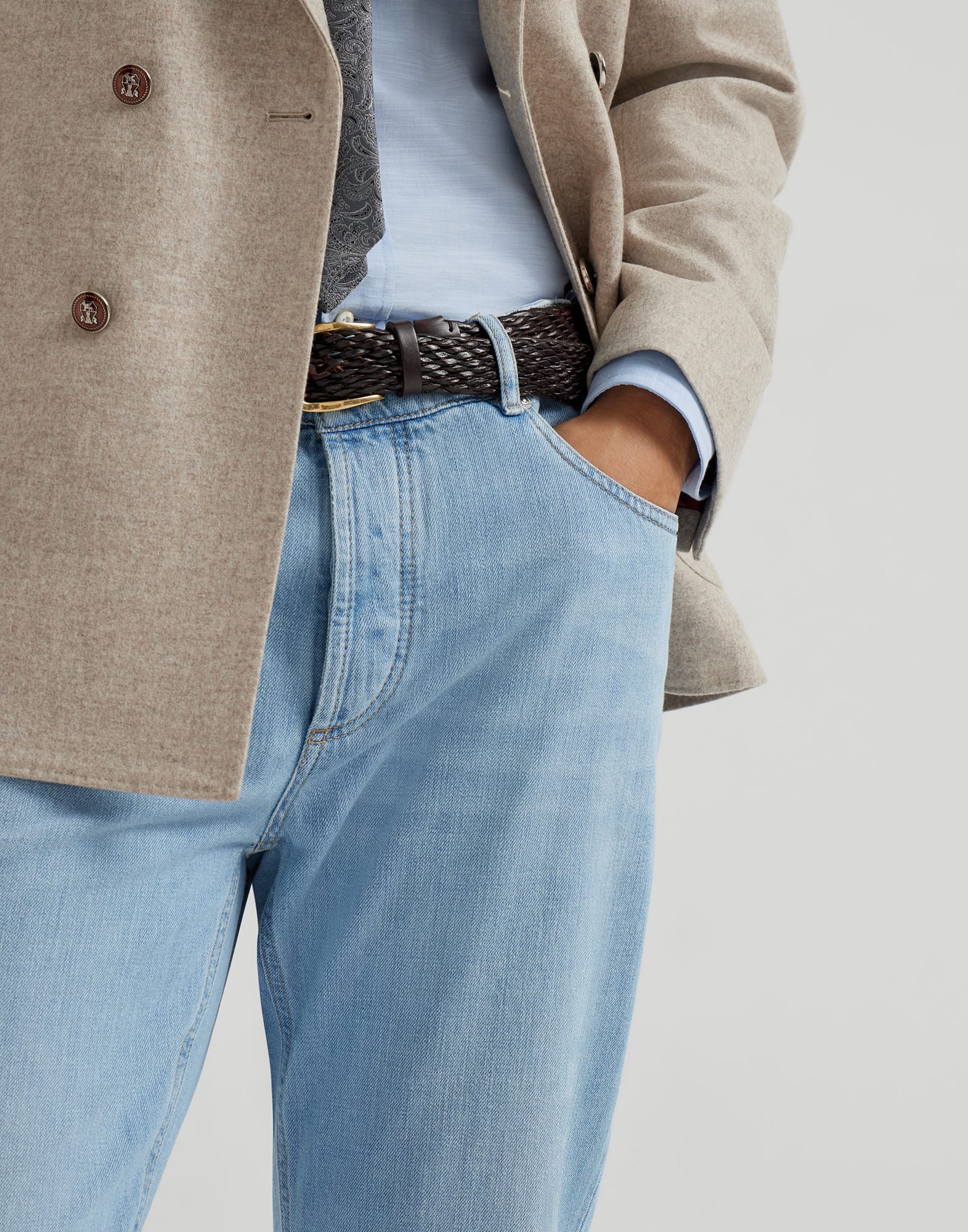 Lightweight denim trousers for Man in | Brunello Cucinelli