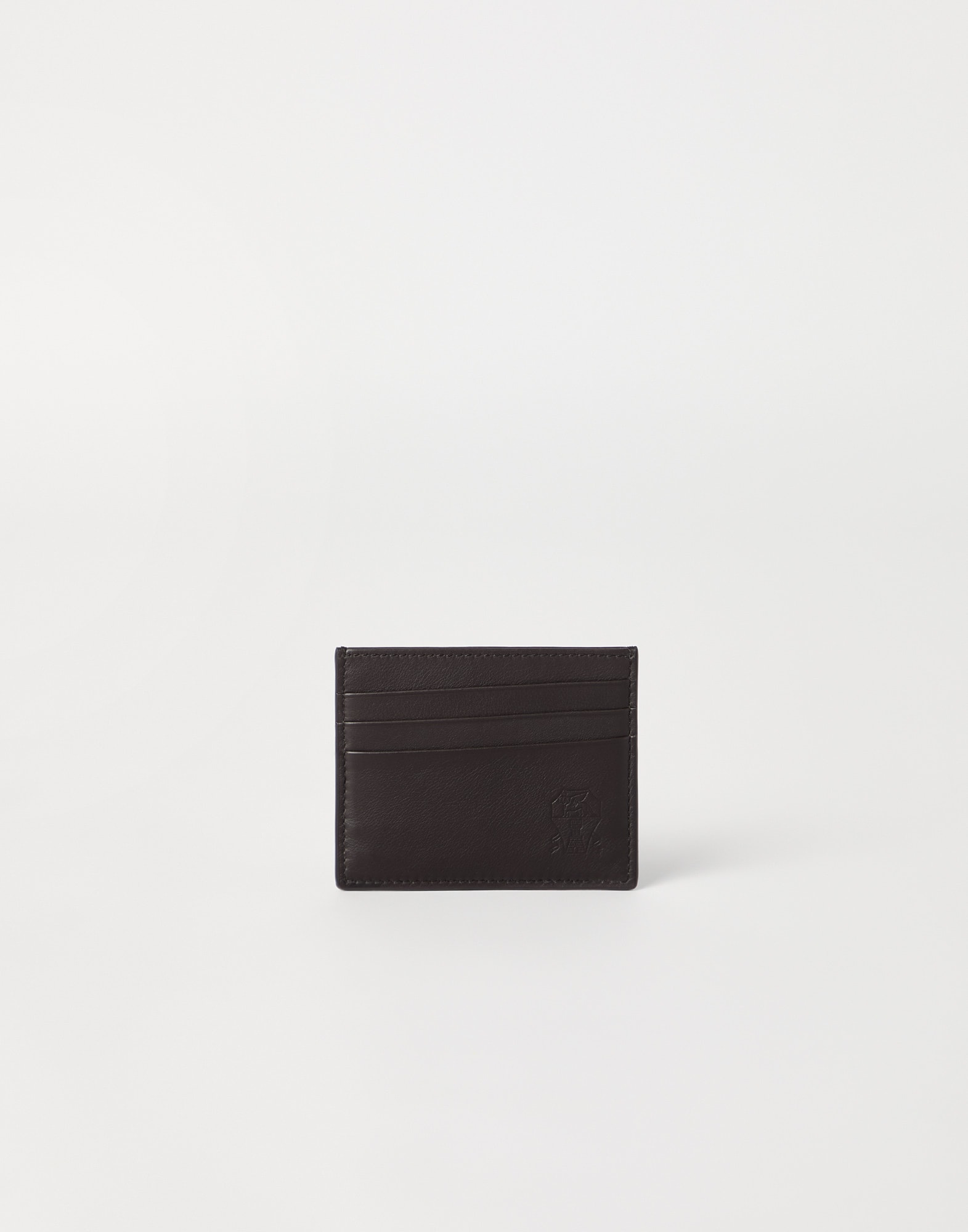 Calfskin card case Rust Brown Man - Brunello Cucinelli