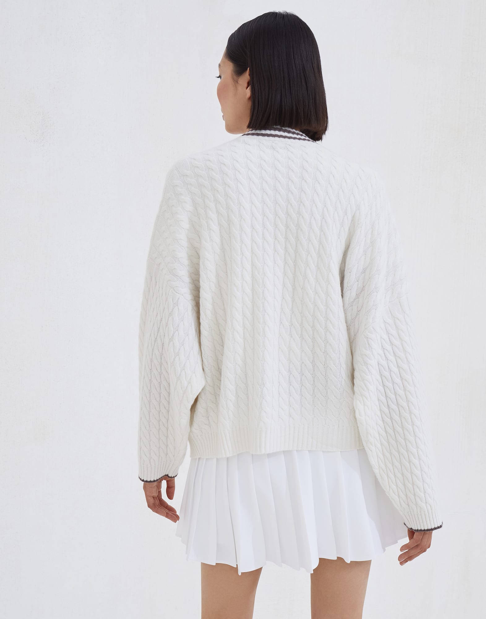 Button-front Cardigan - Back view - View Full Screen