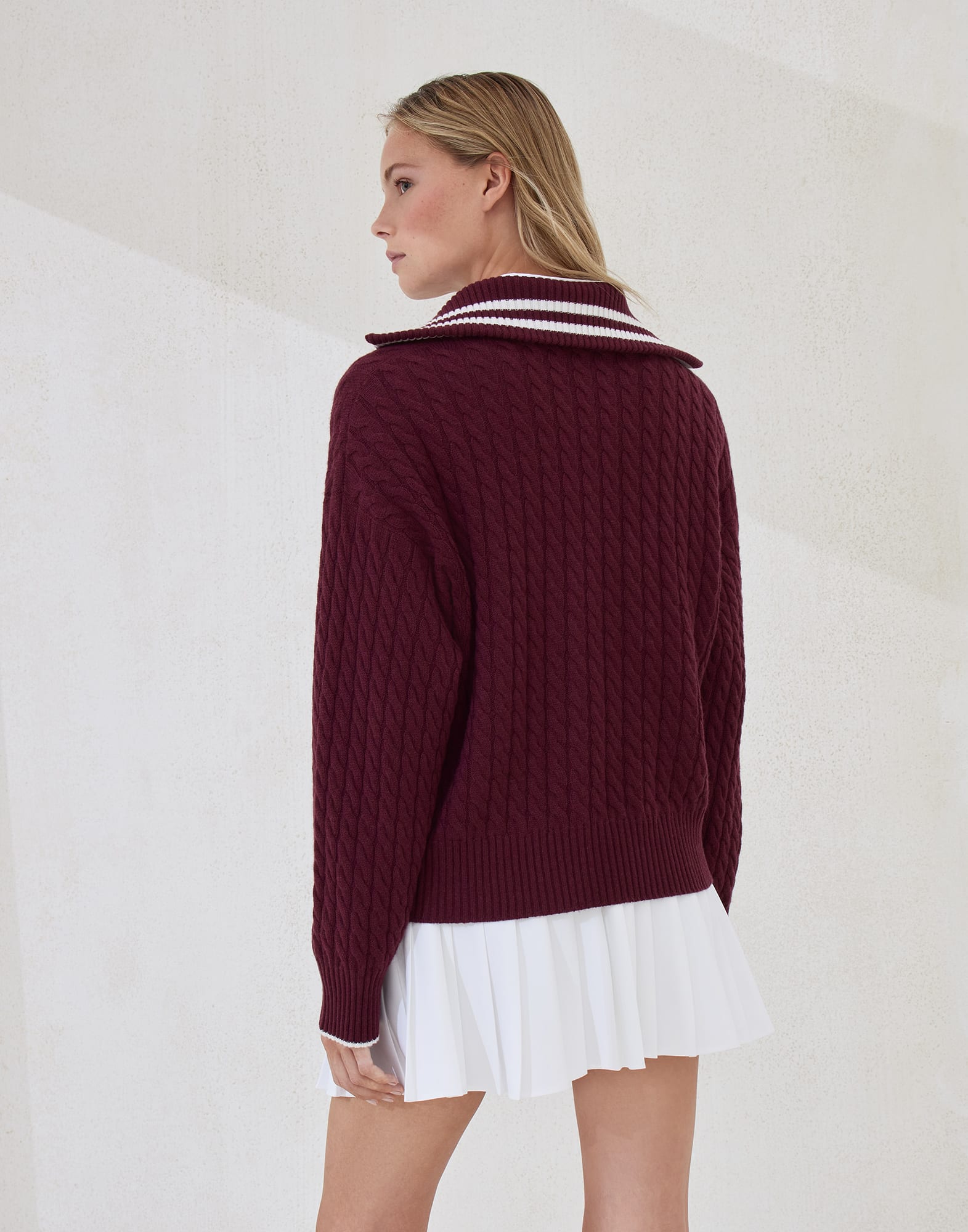 Zip-front Cardigan - Back view - View Full Screen
