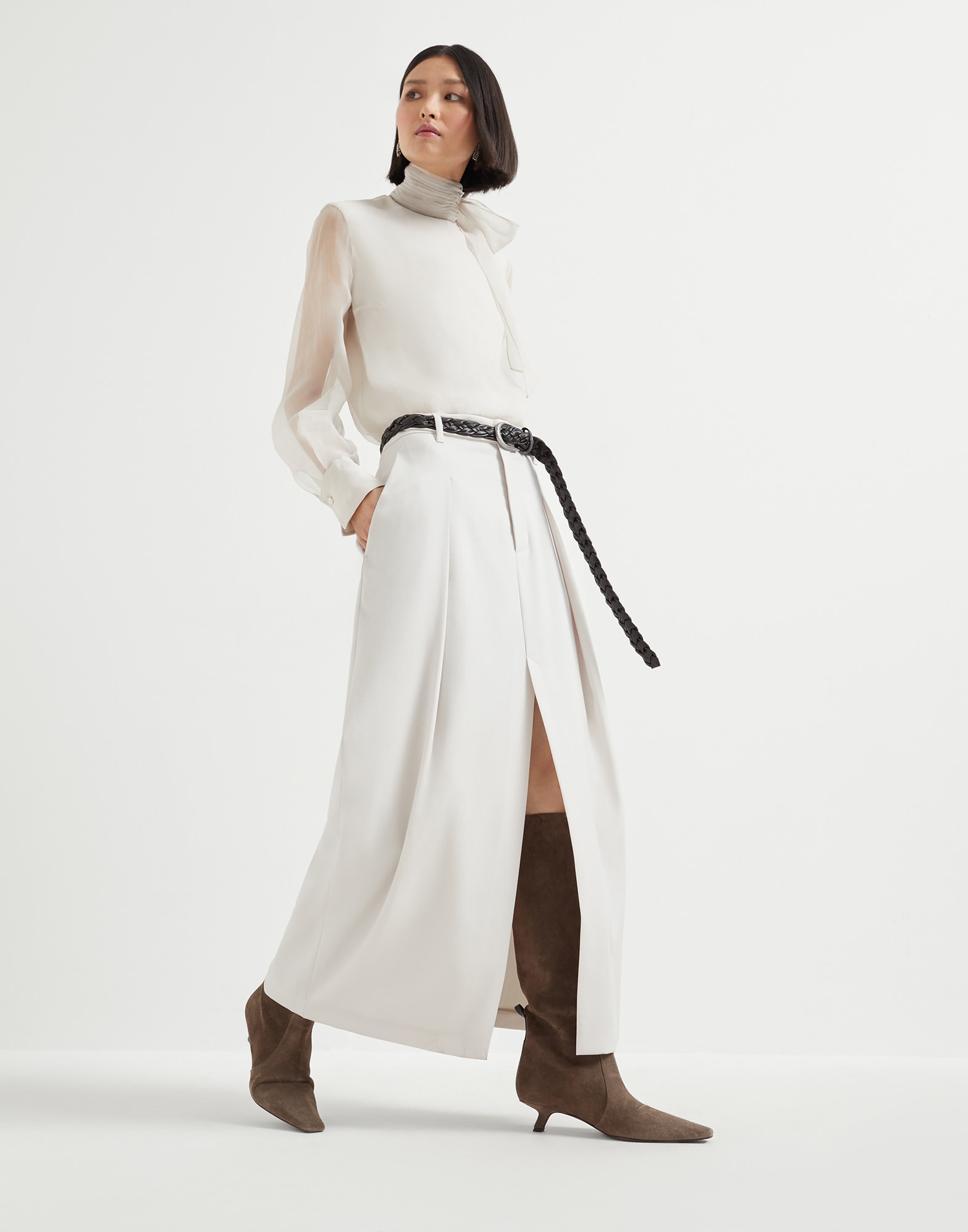 Curved sartorial skirt Panama Woman - Brunello Cucinelli