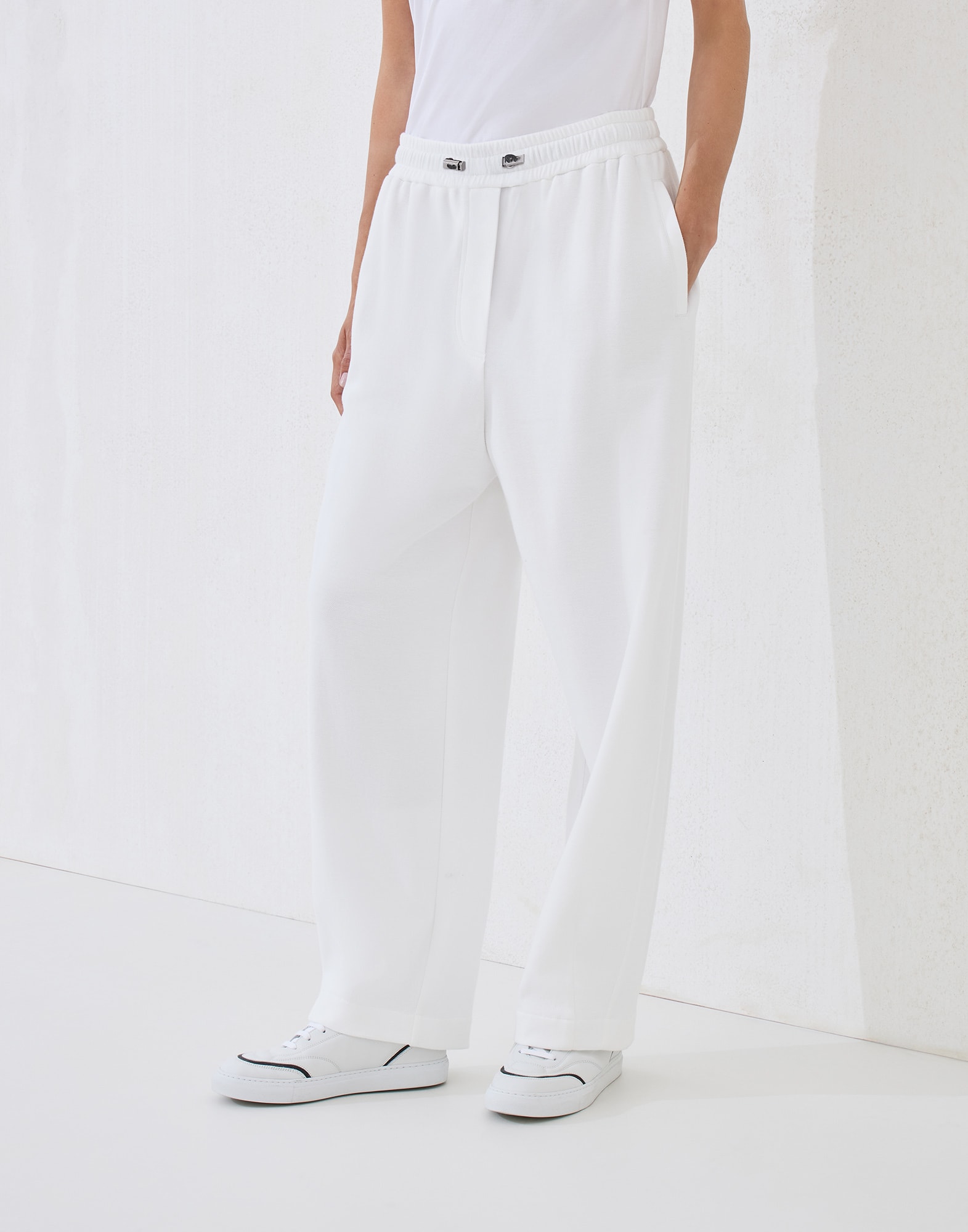 Pique Track trousers for Woman in Amaranth | Brunello Cucinelli Pique Track trousers for Woman in Amaranth | Brunello Cucinelli