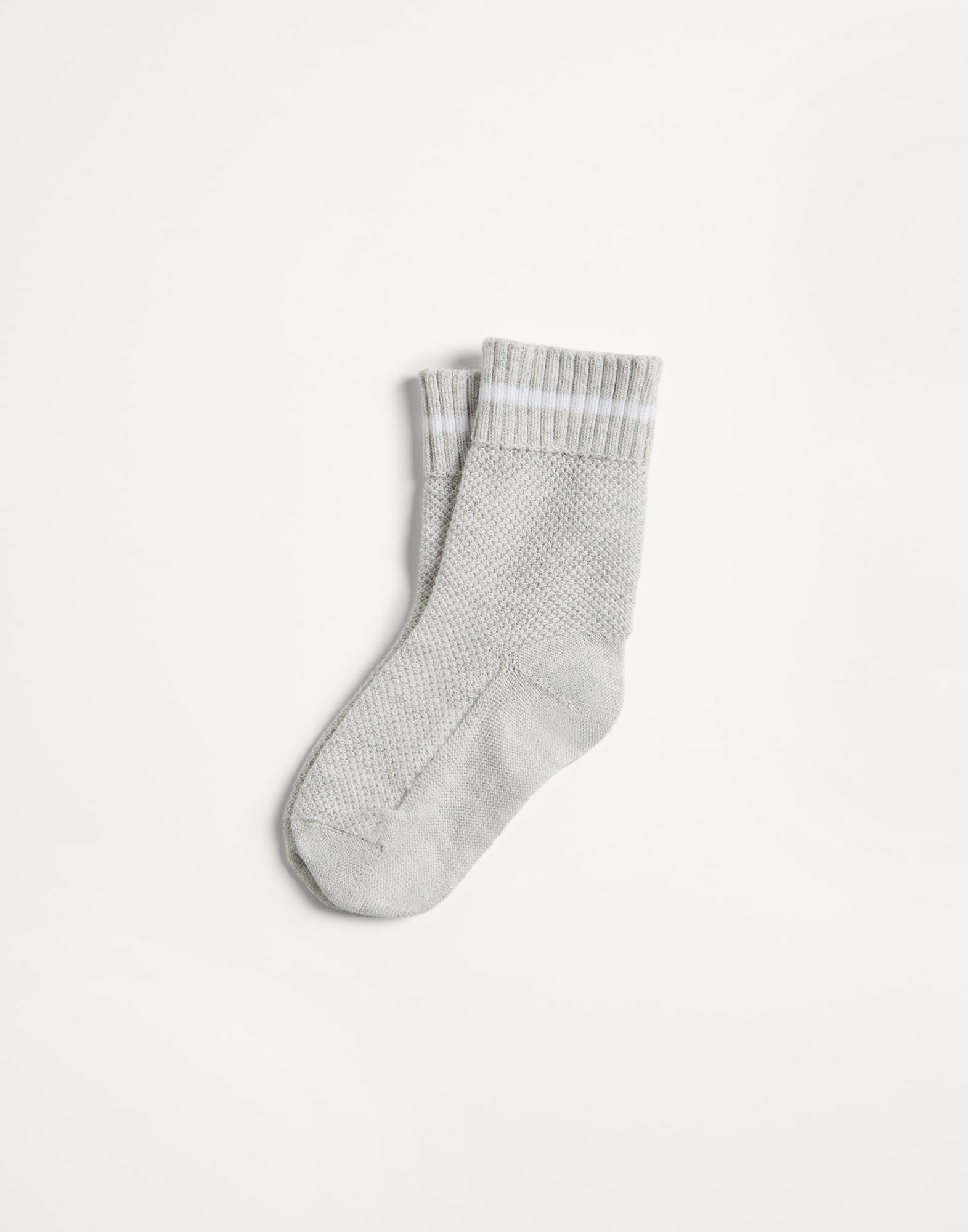 Bernie Baby Waffle stitch socks Fog Baby - Brunello Cucinelli