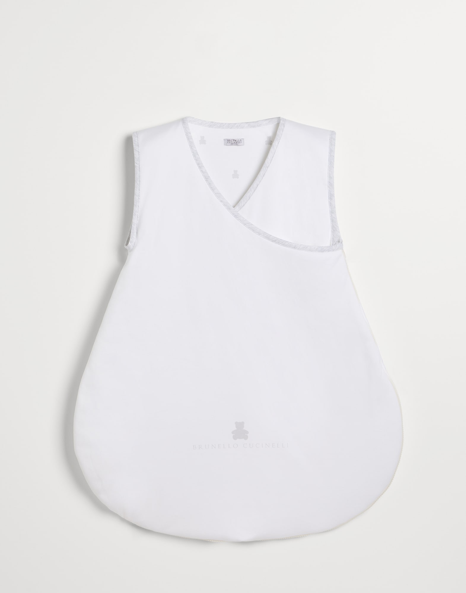 Saco de dormir en interlock de algodón Gris Claro Bebé - Brunello Cucinelli