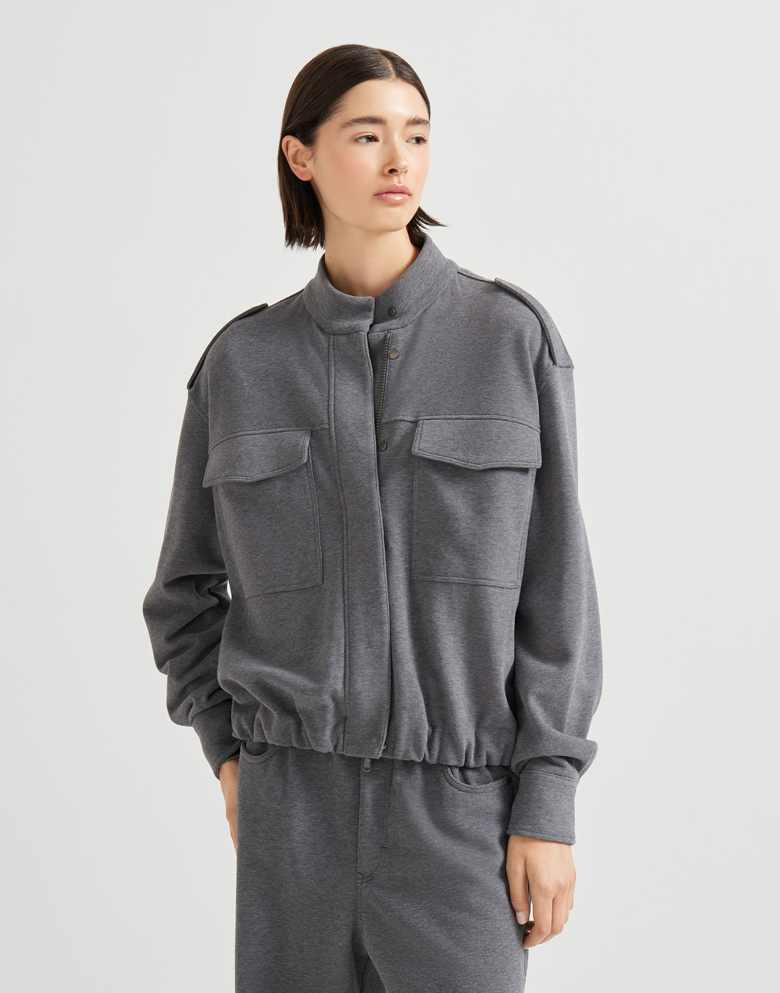 スムーズフェルパ トップウェア ガンメタルグレー レディース - Brunello Cucinelli