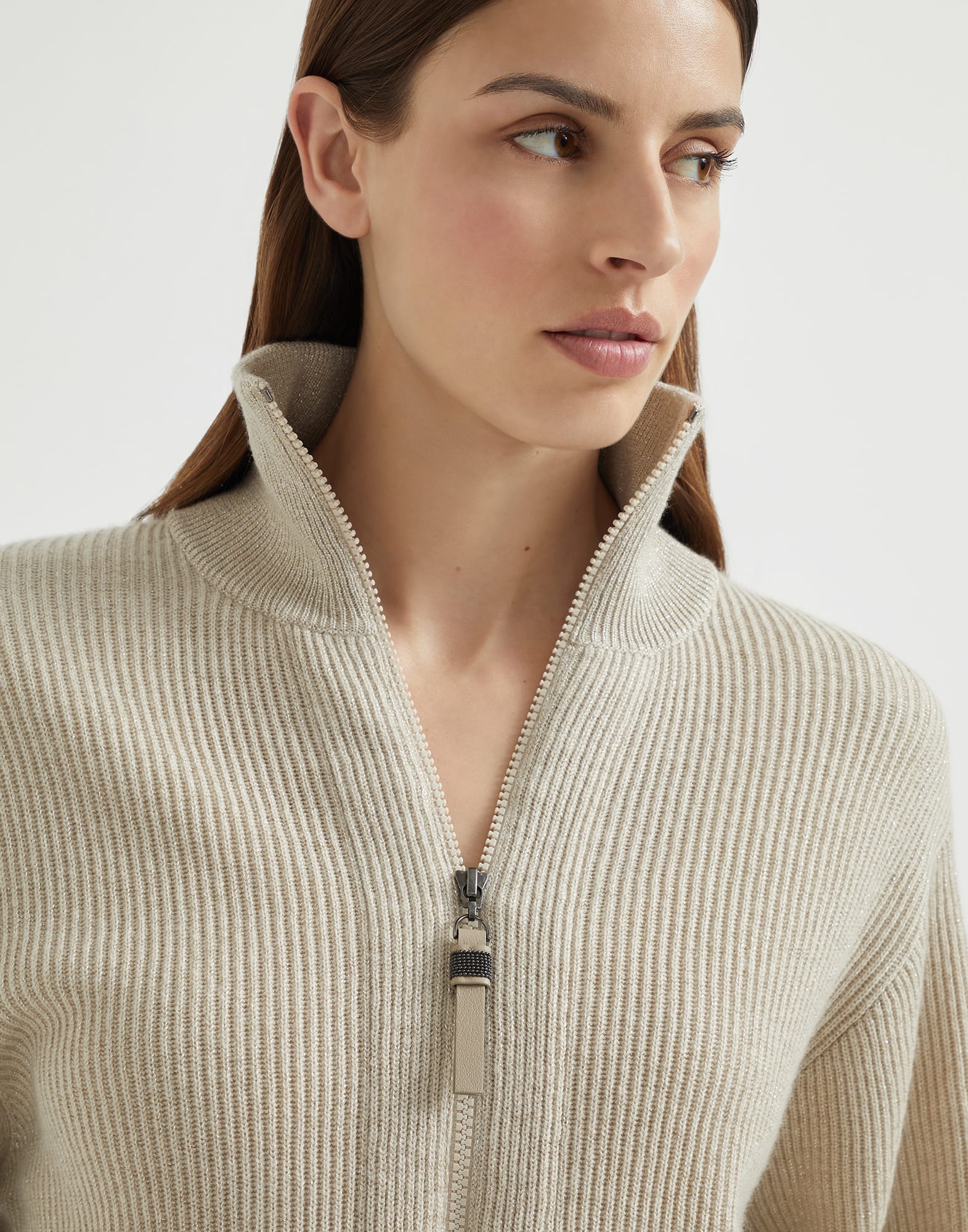 Cardigan con Zip - Vista dettaglio - Visualizza a schermo intero