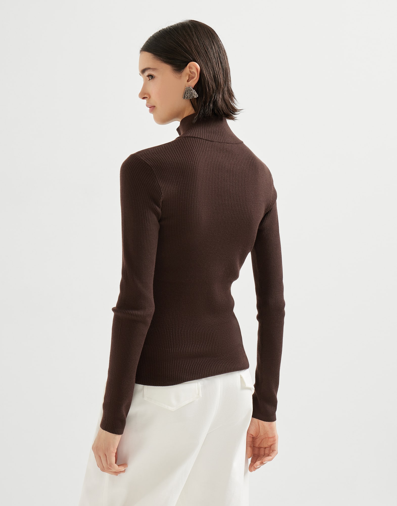 Zip Neck Sweater - Back view - View Full Screen