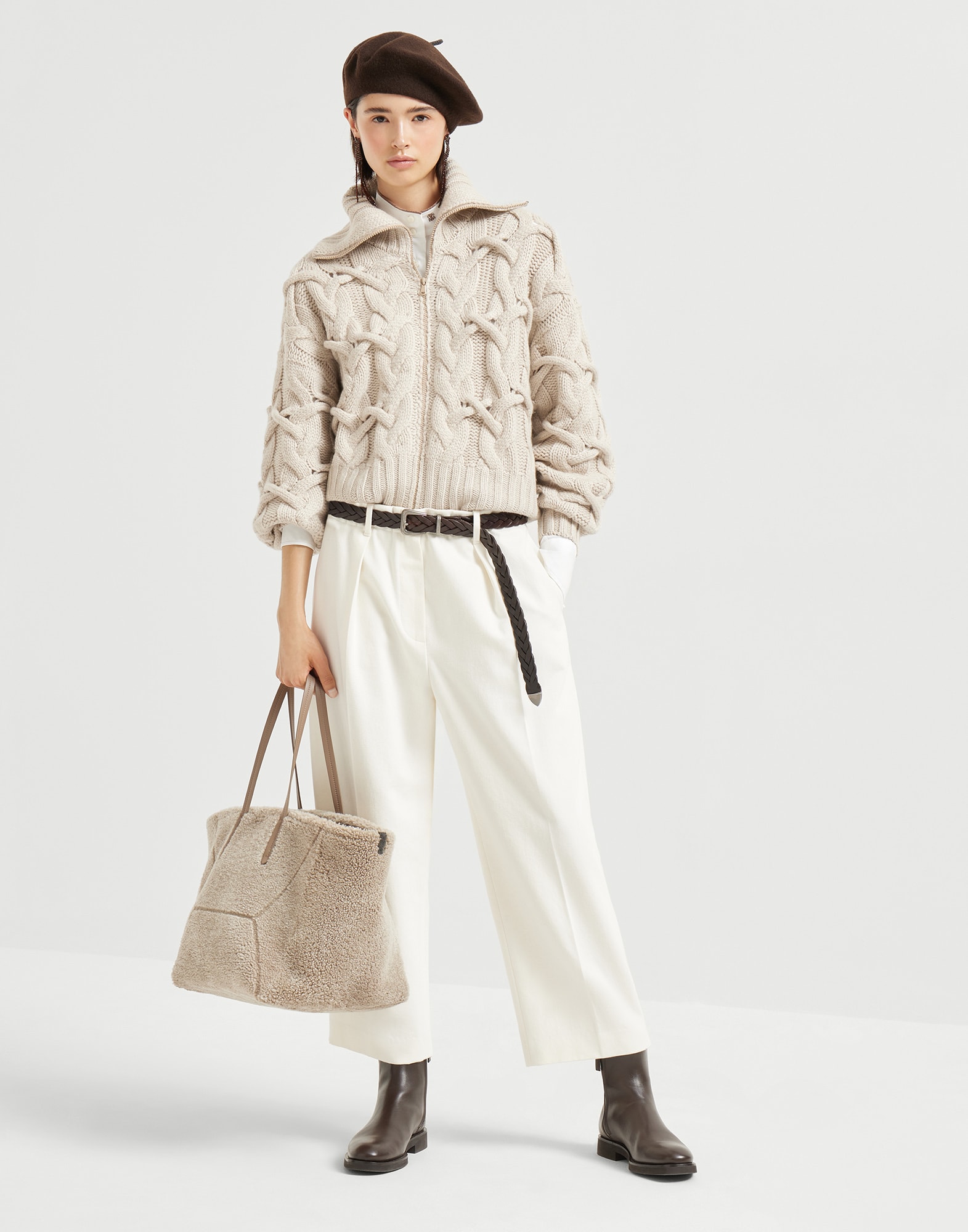 Zip-front Cardigan - Full look - View Full Screen