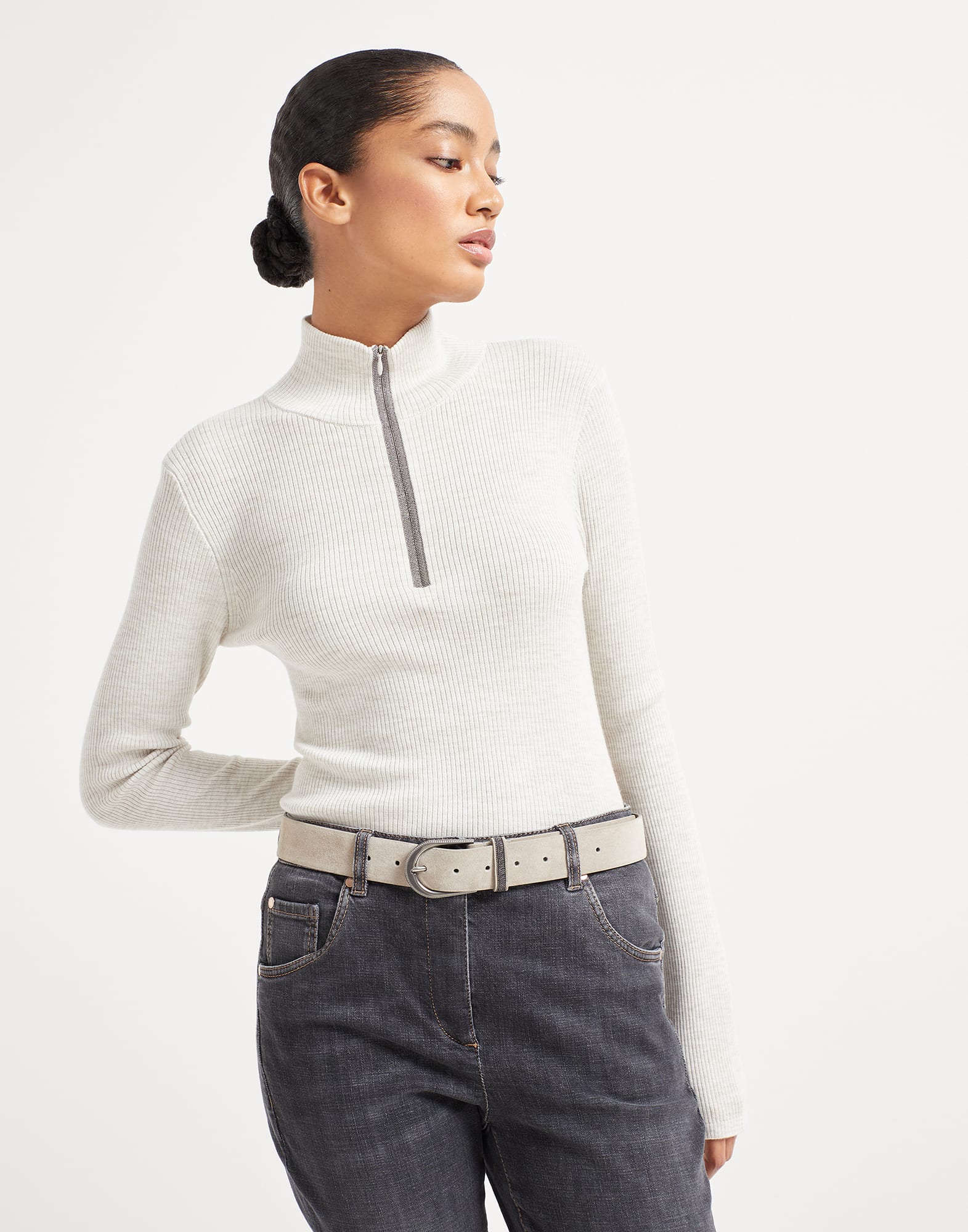 Ceinture en daim Beige Femme - Brunello Cucinelli