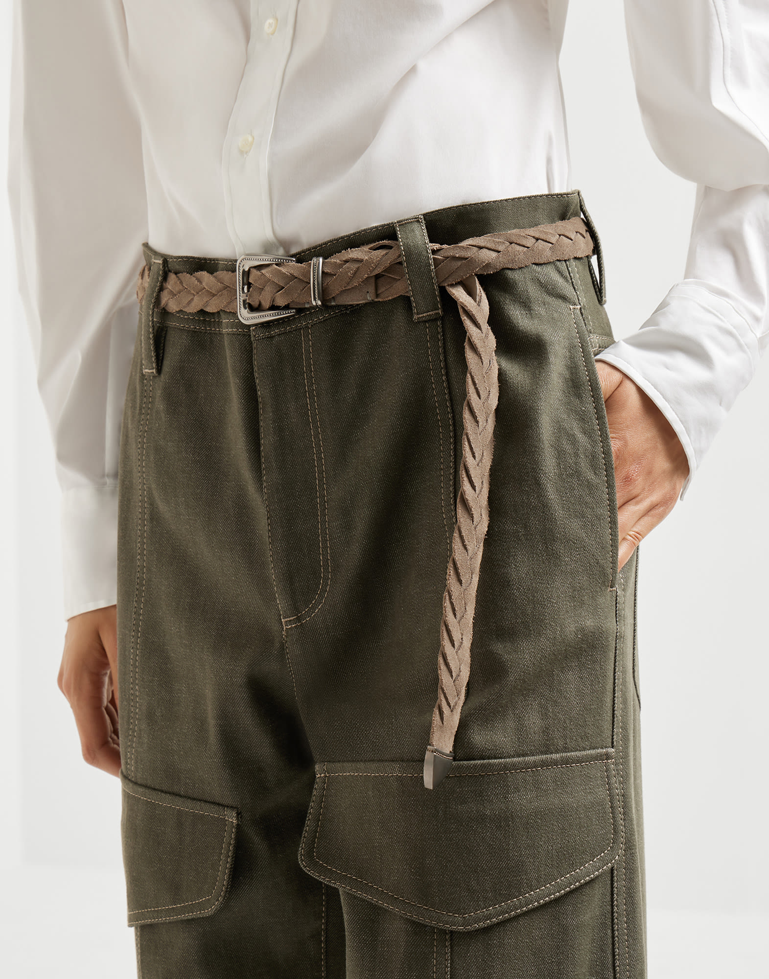 Ceinture tressée Beige Femme - Brunello Cucinelli