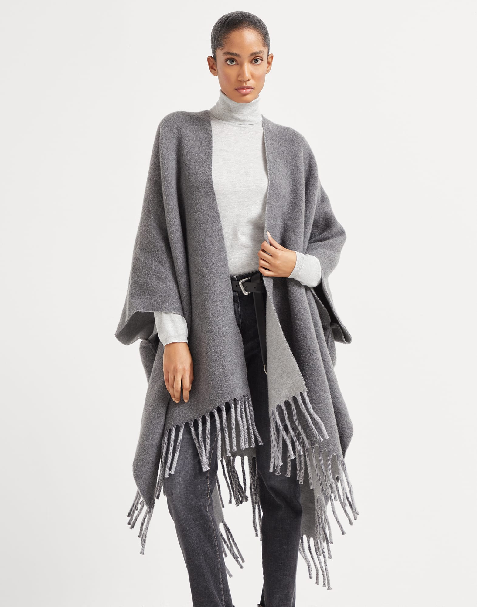 Knitted Poncho - Front view - View Full Screen