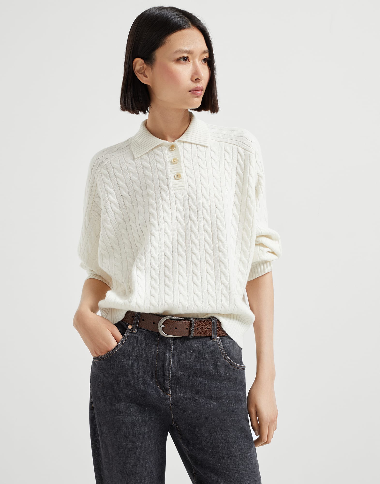Ceinture en veau Tabac Femme - Brunello Cucinelli
