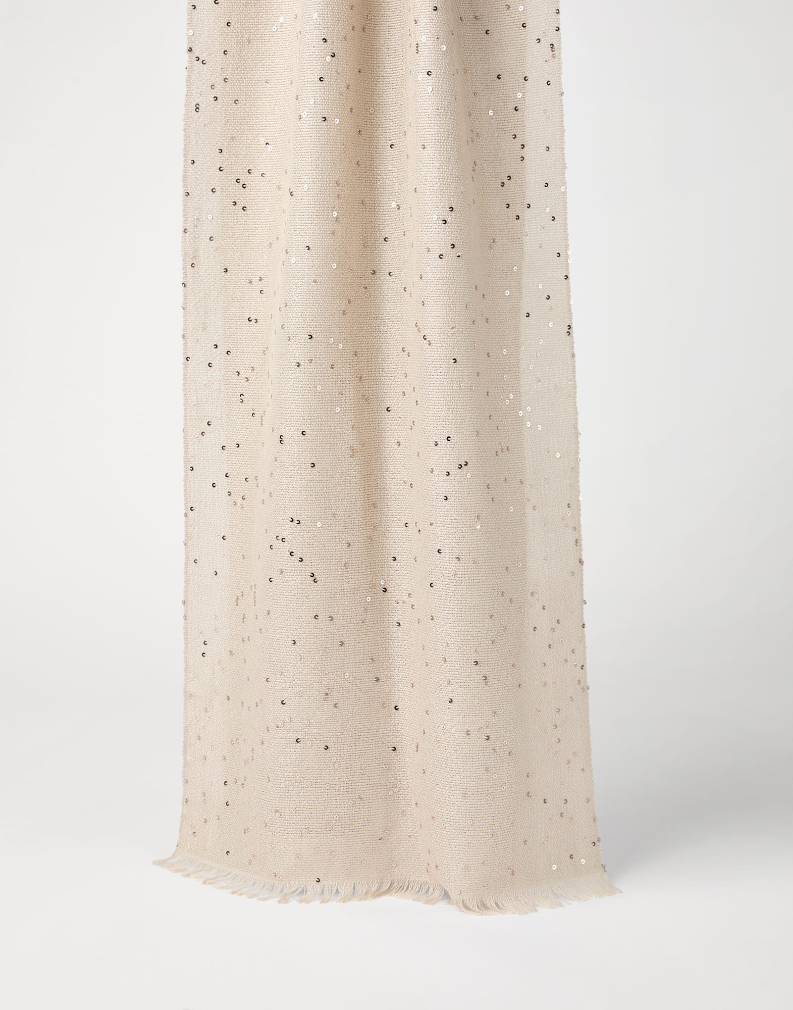 Bufanda de cachemir y seda Diamante Beige Seda Mujer - Brunello Cucinelli