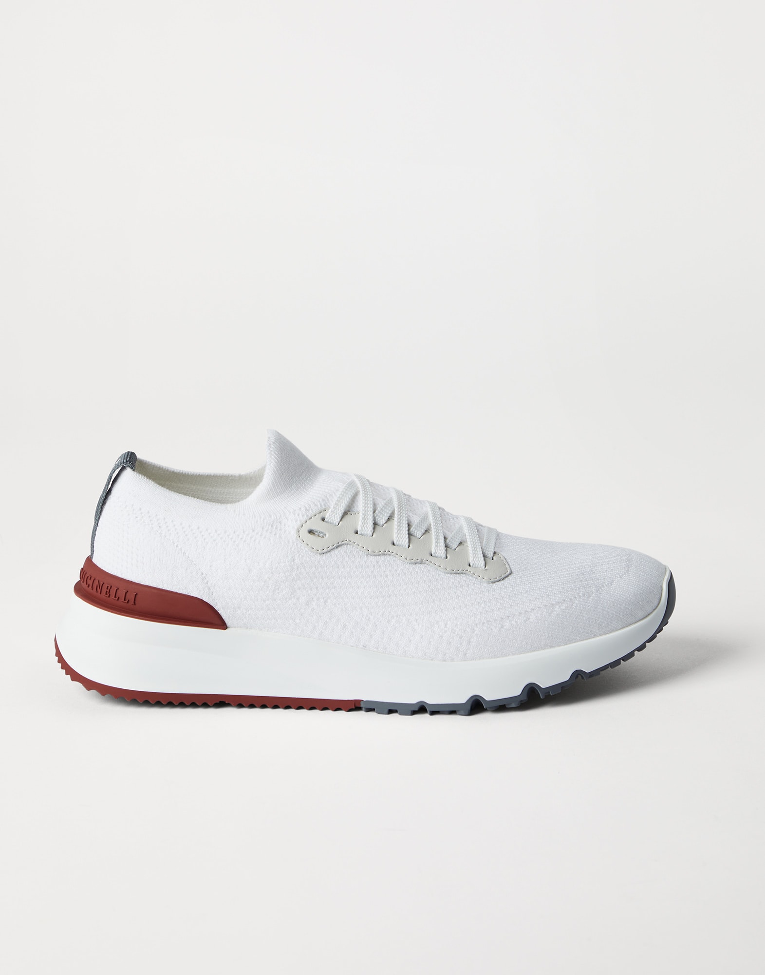 Knit runners for Man in White | Brunello Cucinelli Knit runners for Man in White | Brunello Cucinelli
