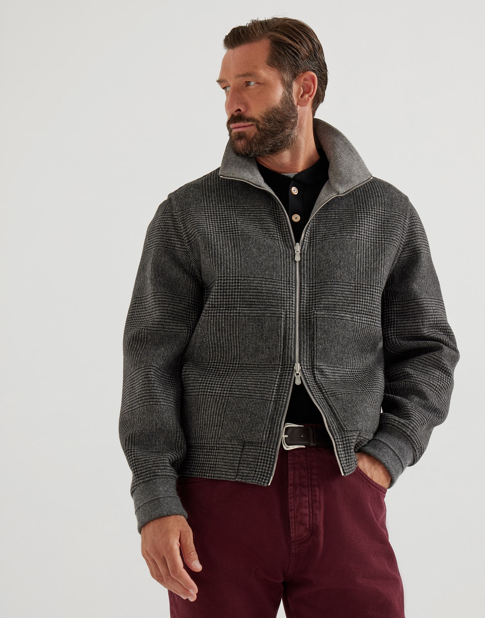 Bomber confection main Gris Foncé Homme - Brunello Cucinelli