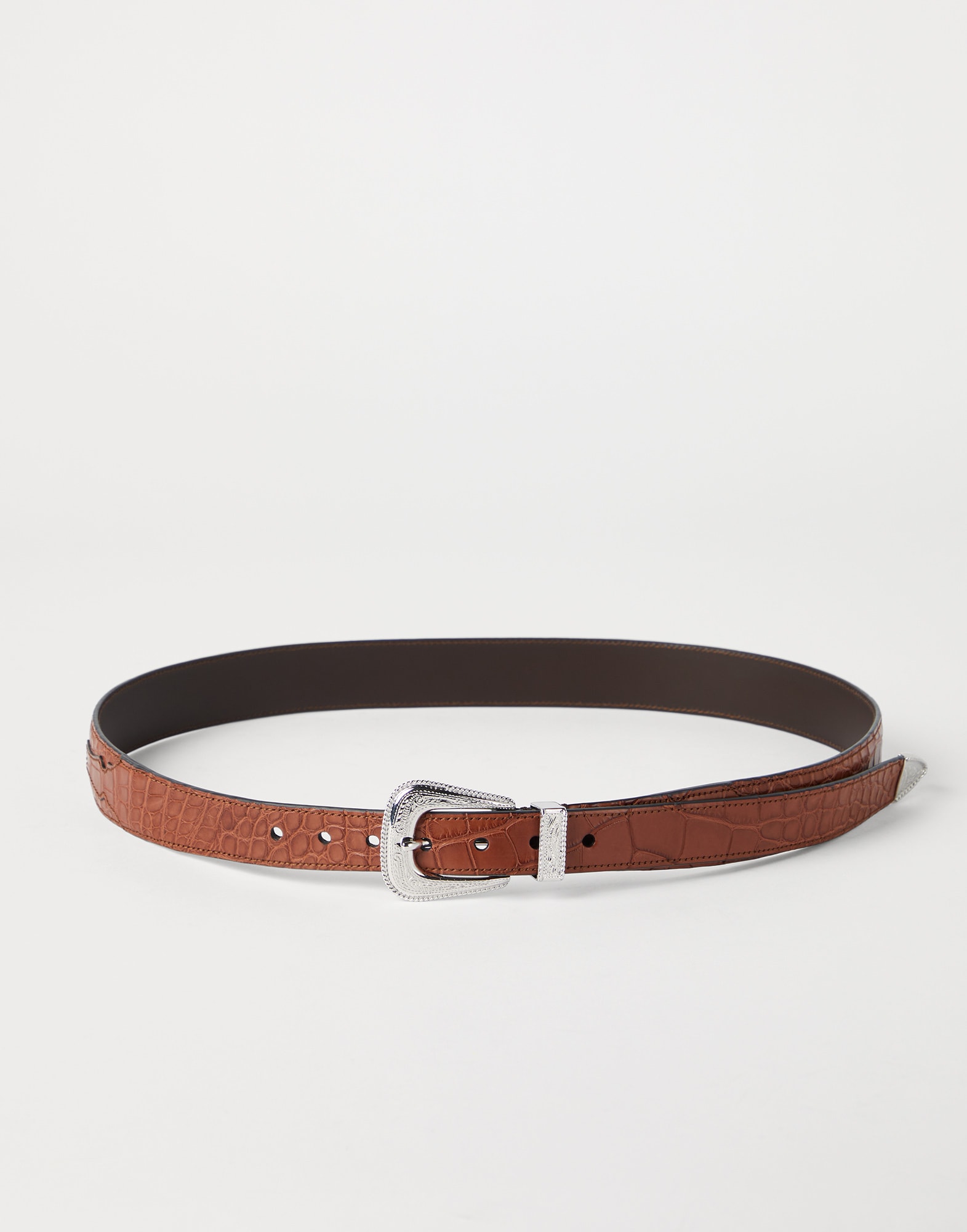 Alligator belt Leather Man - Brunello Cucinelli