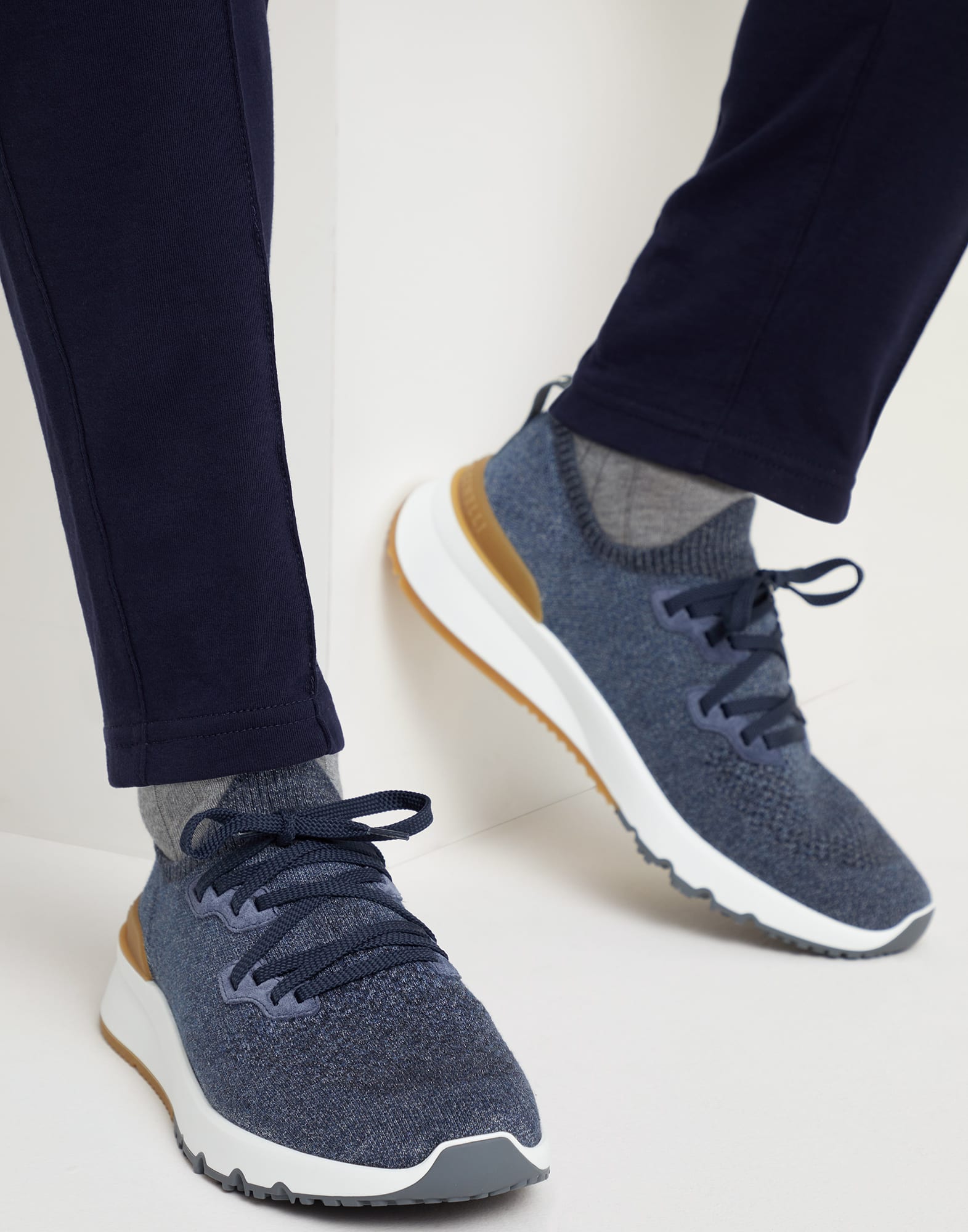 Sneakers aus Strick Blau Herren - Brunello Cucinelli