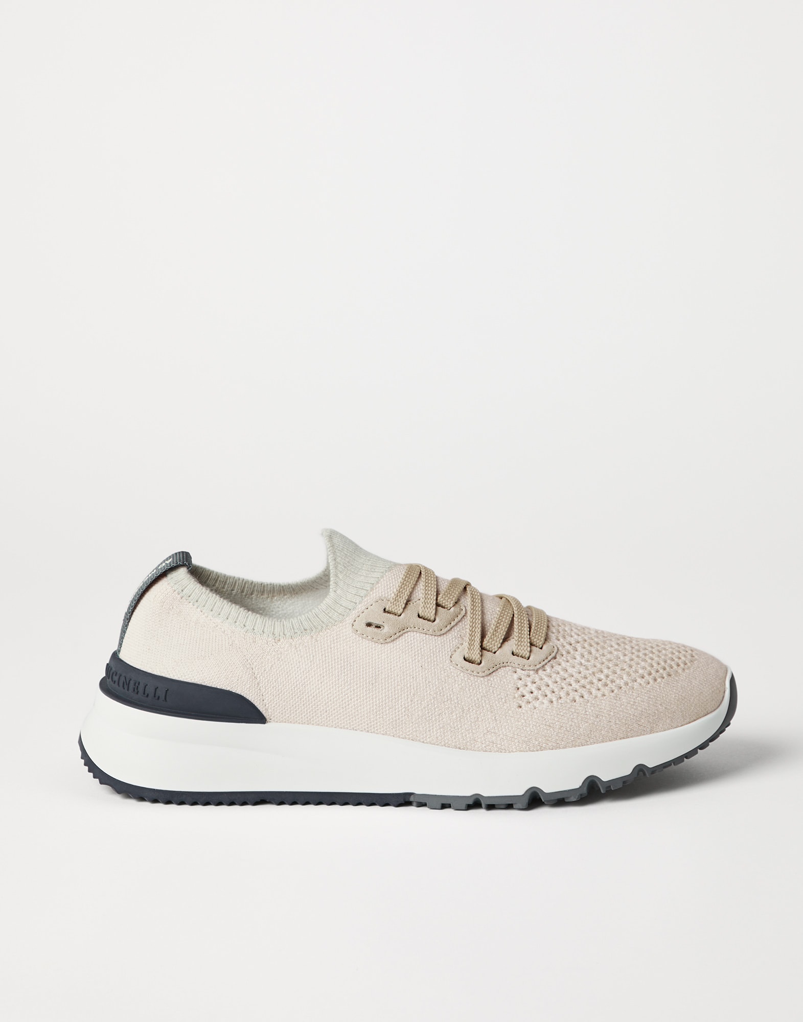 Knit runners for Man in Light Grey | Brunello Cucinelli Knit runners for Man in Light Grey | Brunello Cucinelli