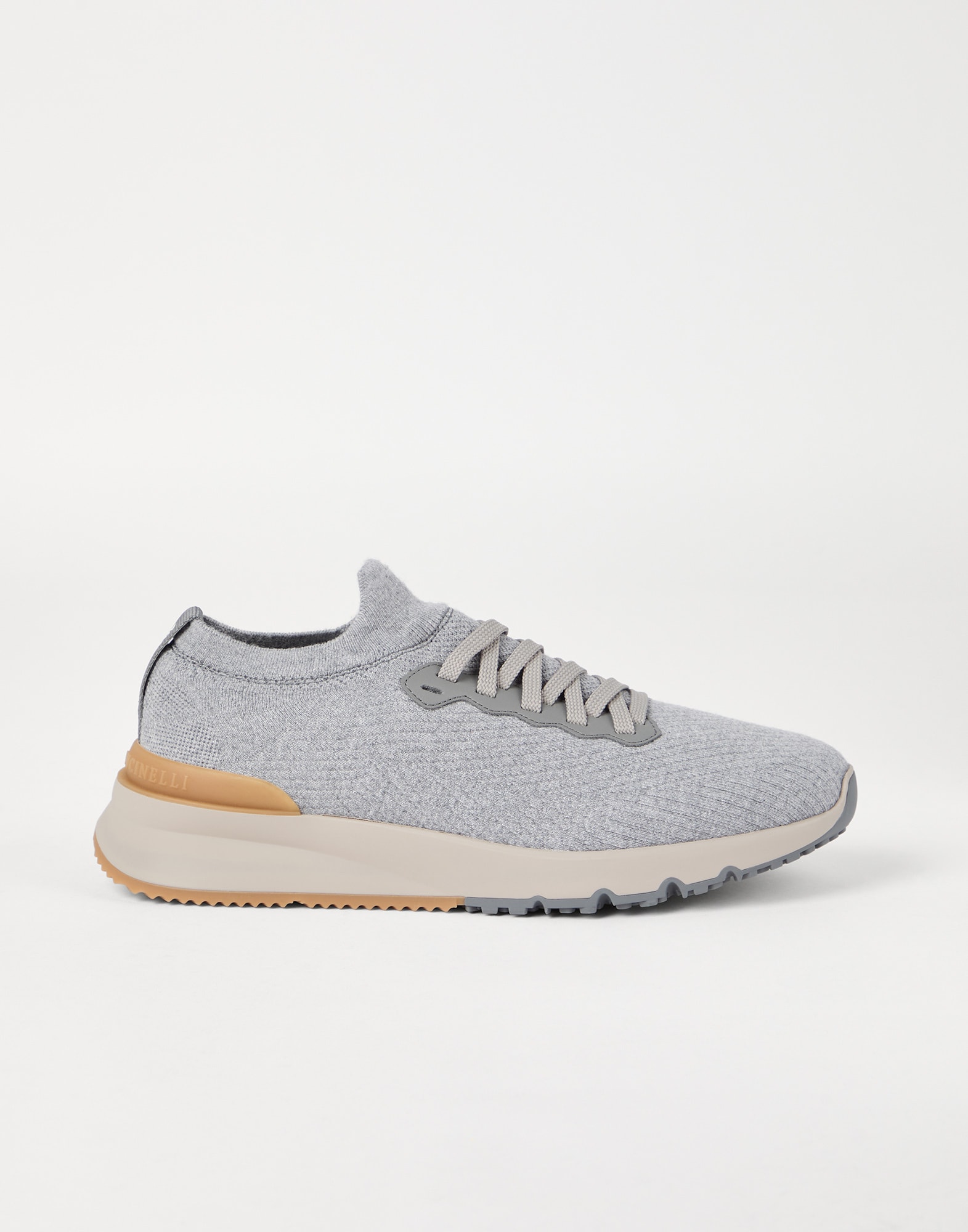 Knit runners for Man in Anthracite | Brunello Cucinelli Knit runners for Man in Anthracite | Brunello Cucinelli