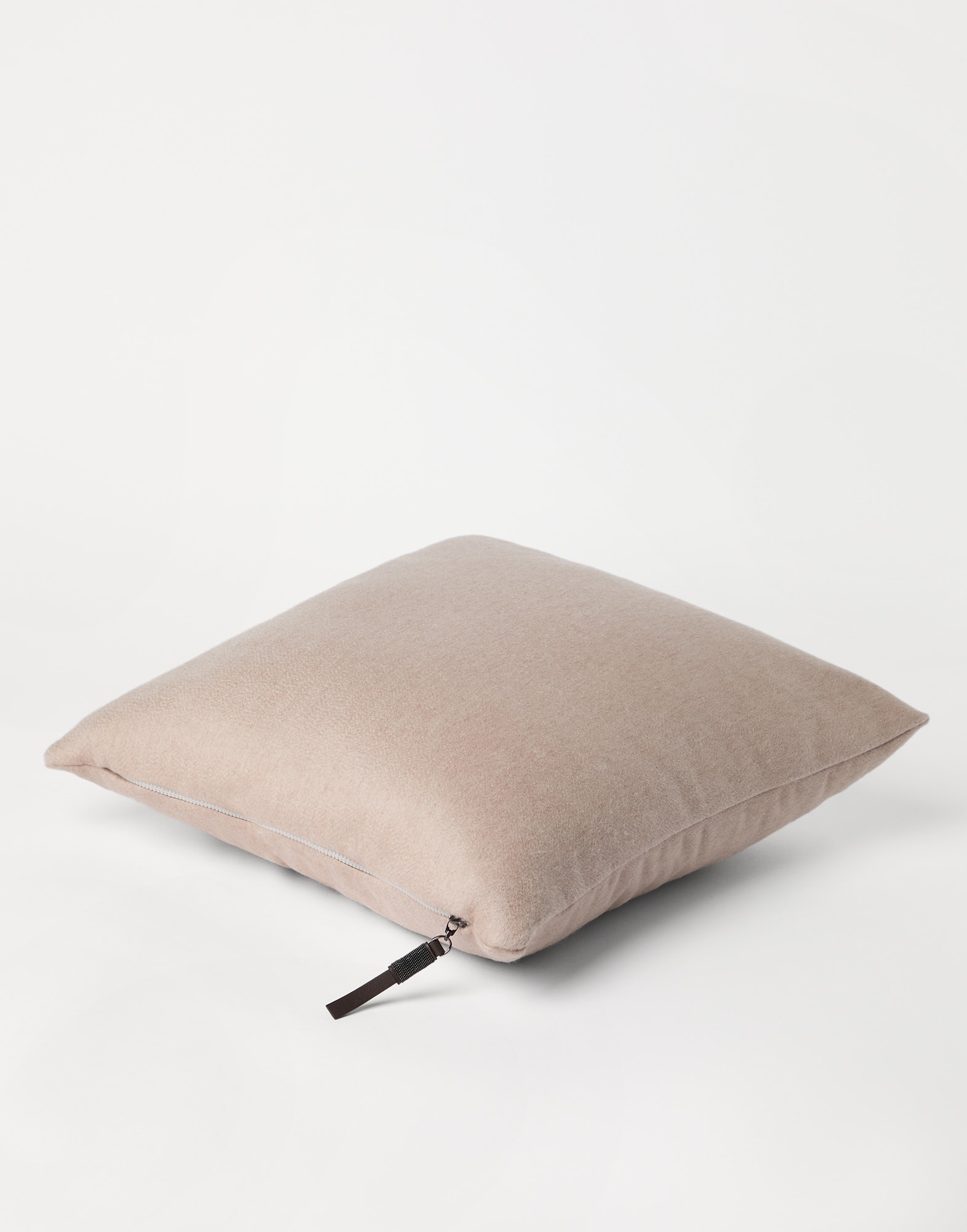 Cashmere beaver cloth large cushion Beige Lifestyle - Brunello Cucinelli