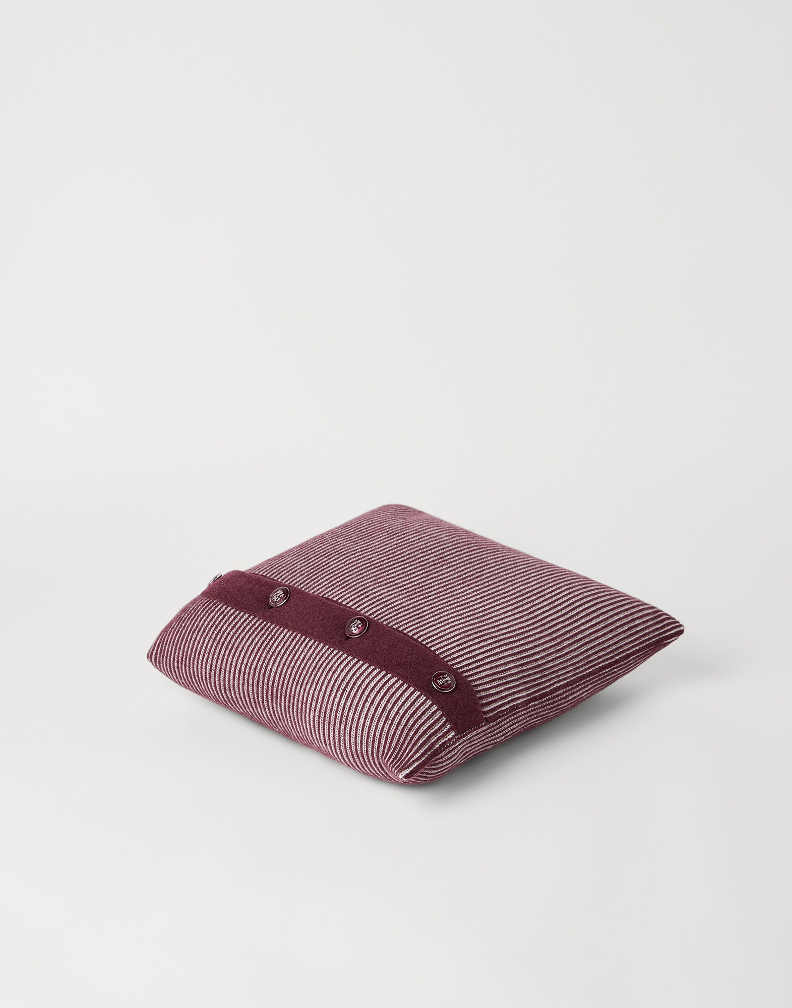 Vanisé cushion with buttons Amaranth Lifestyle - Brunello Cucinelli