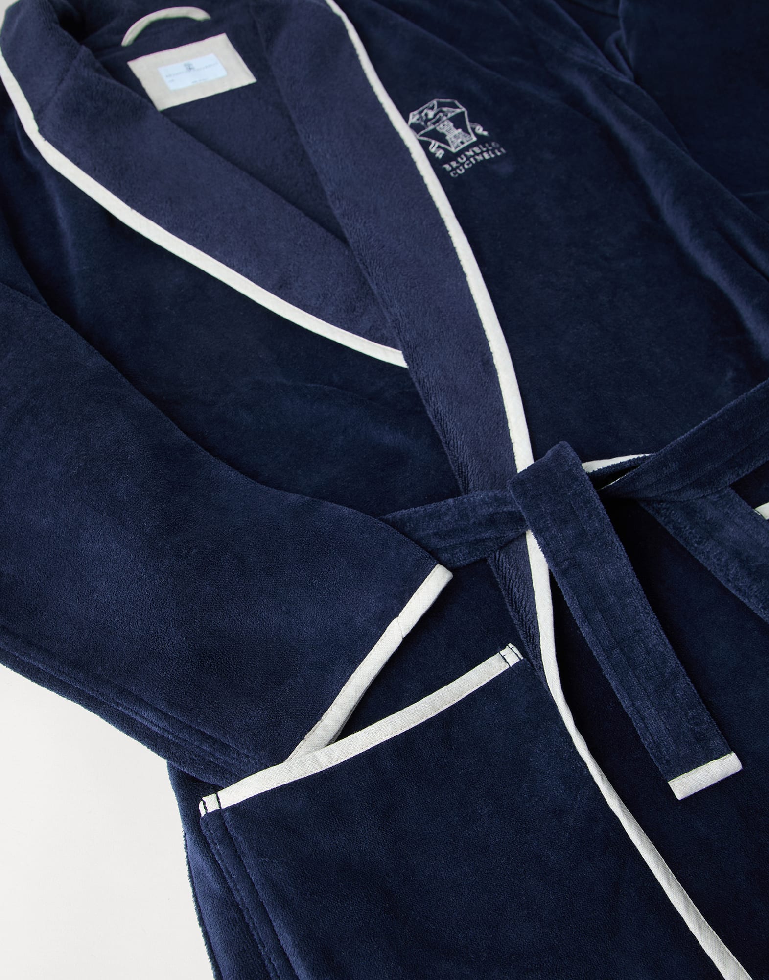 Terrycloth bathrobe Navy Blue Lifestyle - Brunello Cucinelli