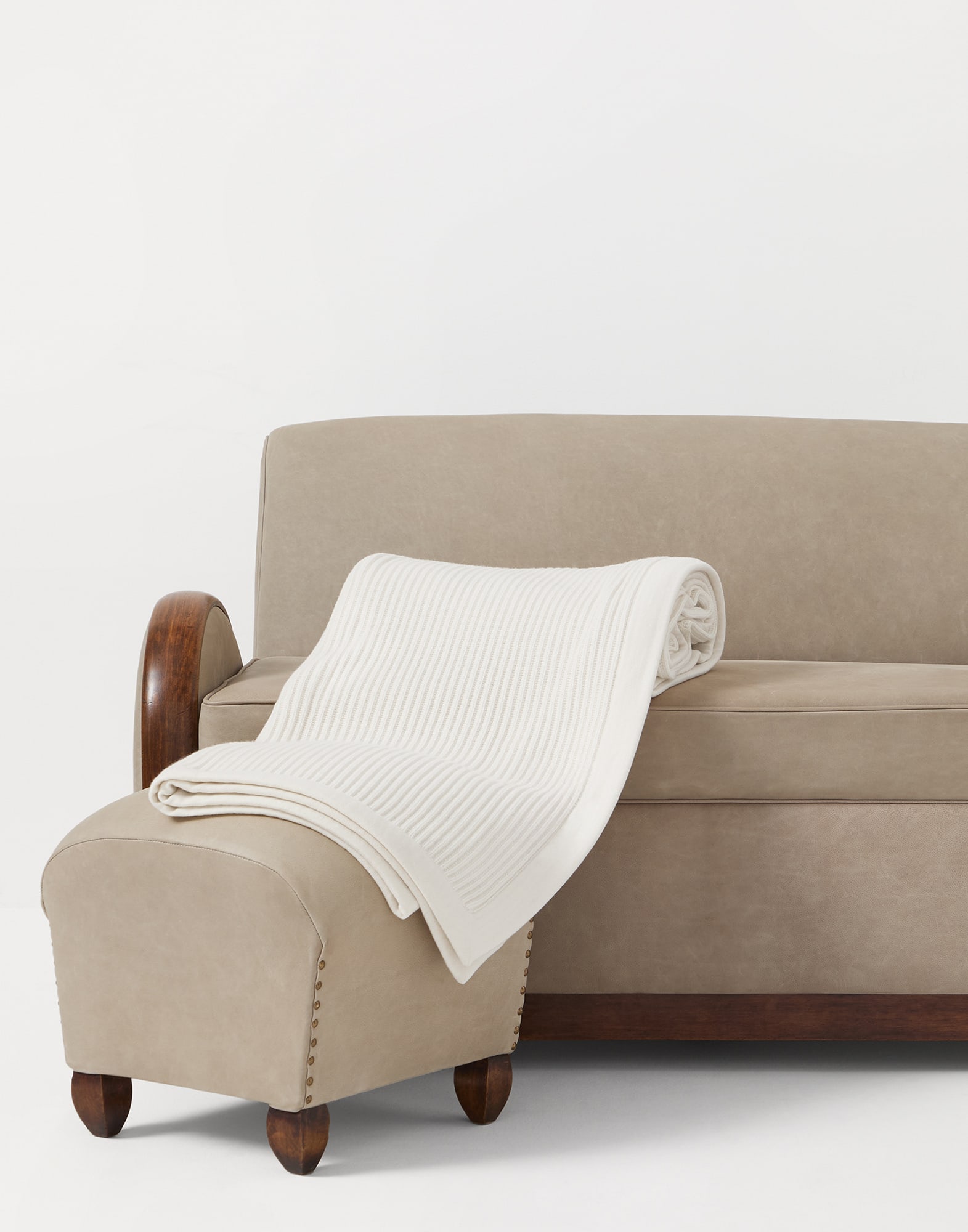 Cashmere throw White Lifestyle - Brunello Cucinelli