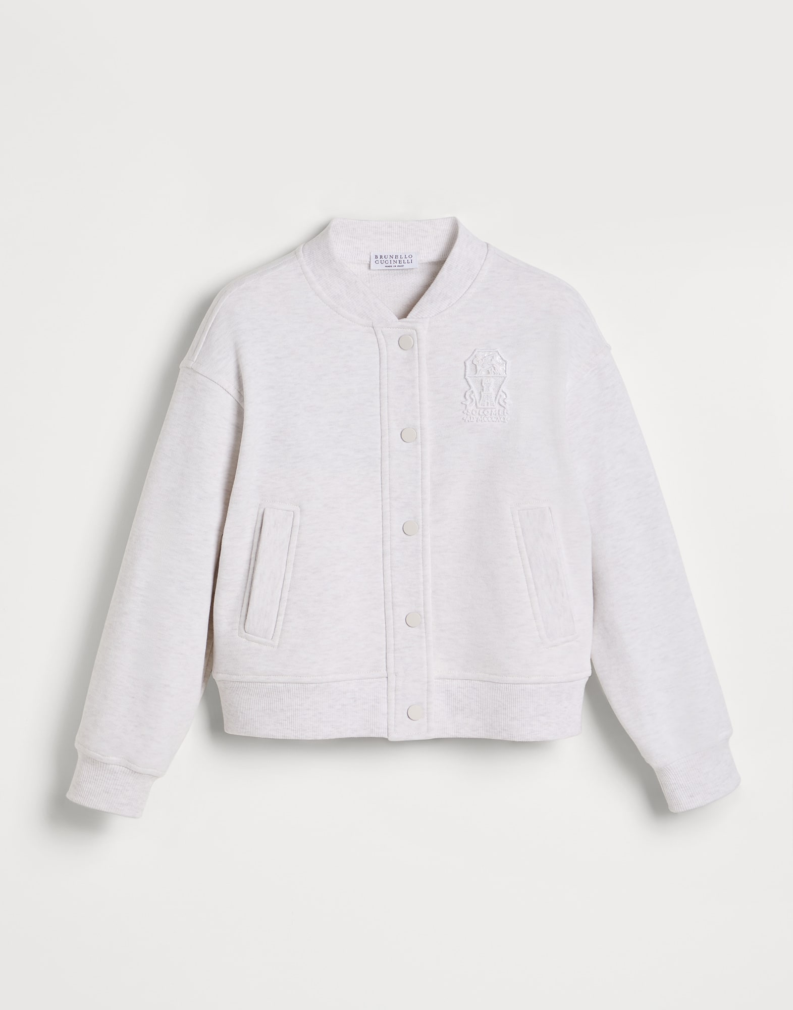 Topwear stile bomber in felpa Grigio Bambina - Brunello Cucinelli