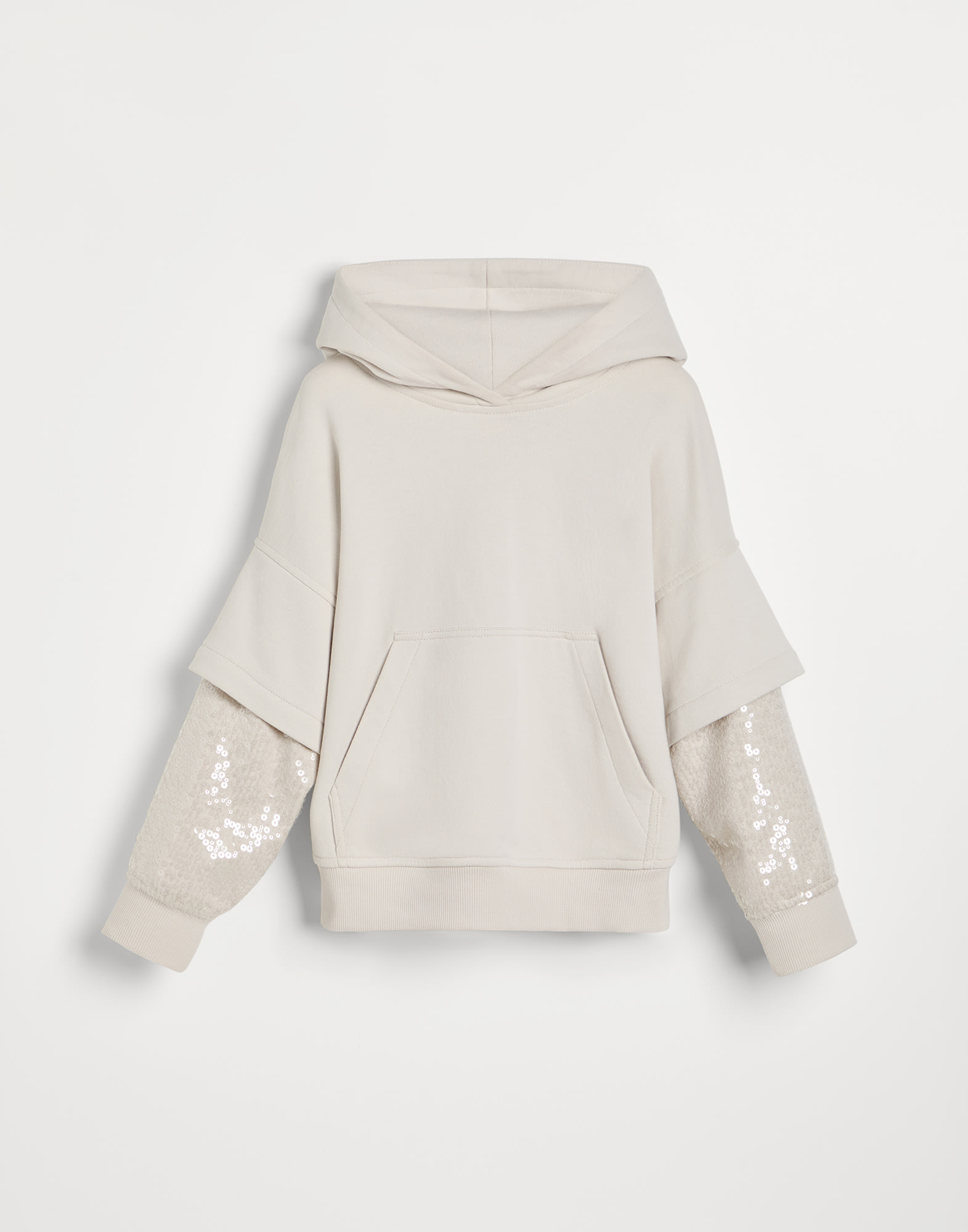 Topwear in felpa Smooth di cotone Off-White Bambina - Brunello Cucinelli