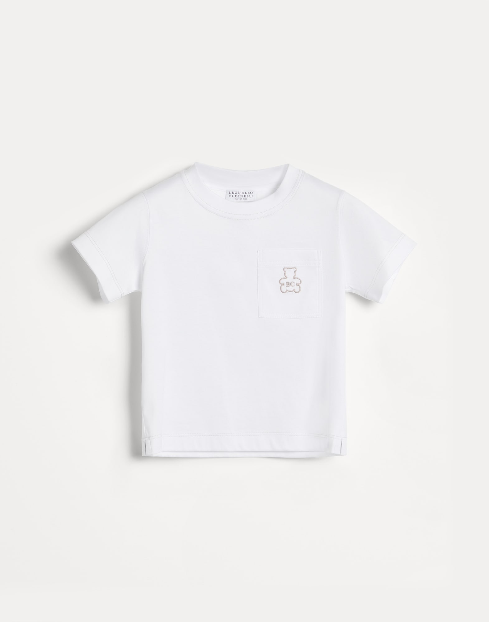 T-shirt Baby Bernie in jersey Bianco Baby - Brunello Cucinelli