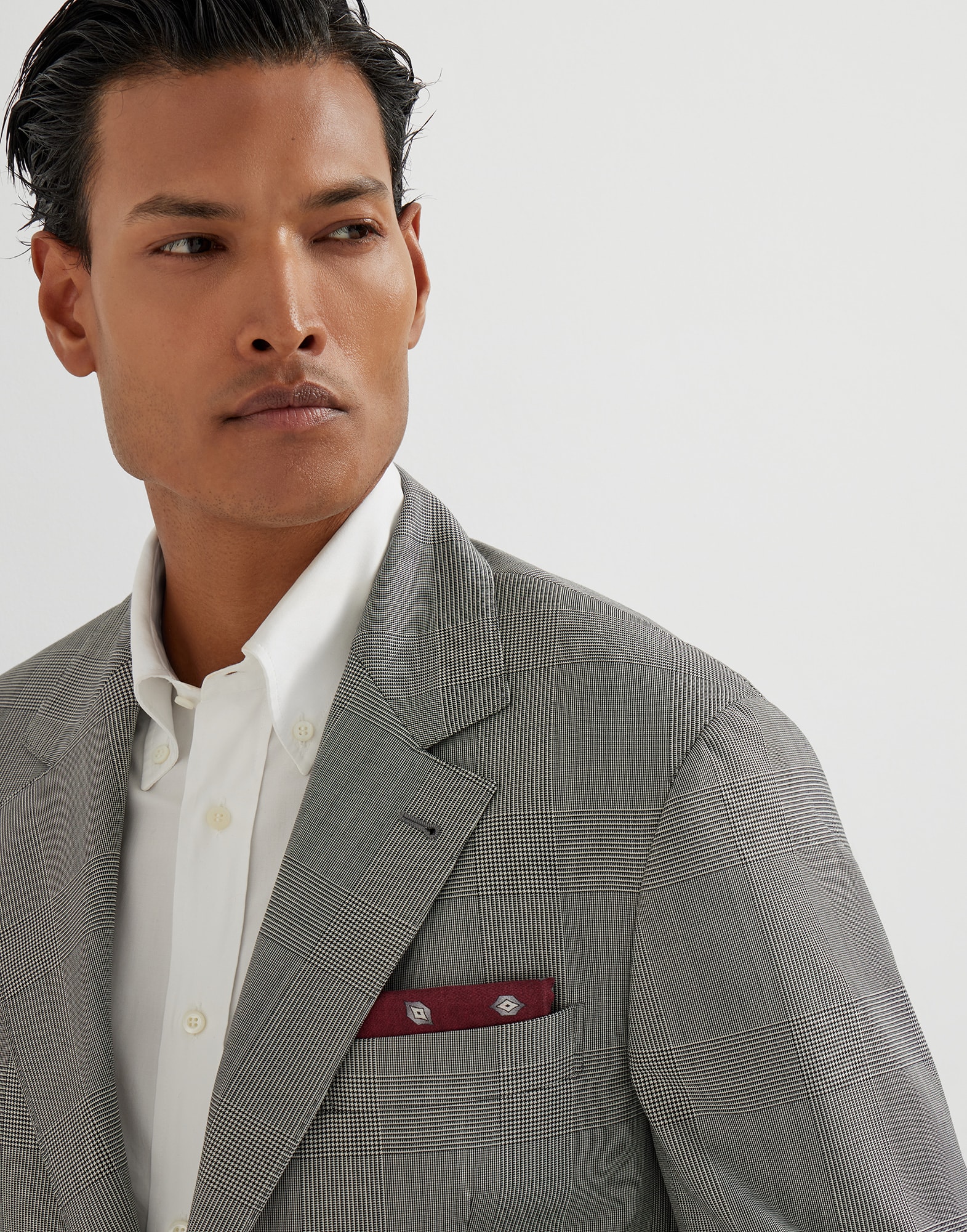 Prince of Wales blazer for Man in Grey | Brunello Cucinelli Prince of Wales blazer for Man in Grey | Brunello Cucinelli