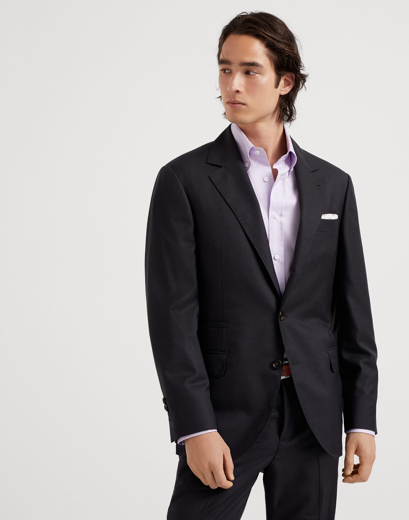 Giacca pied-de-poule Antracite Uomo - Brunello Cucinelli