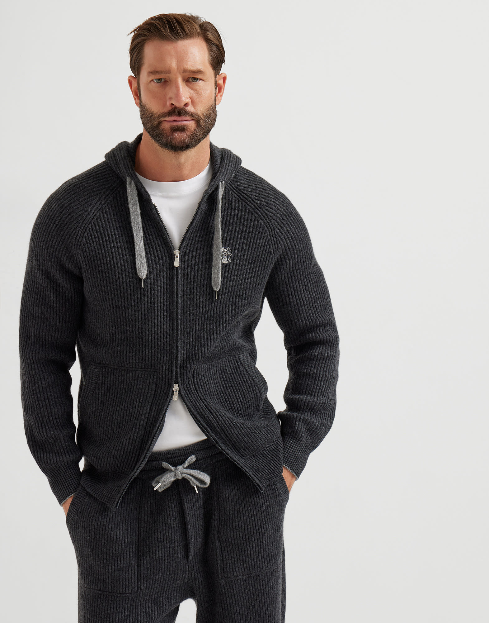 ロゴ スウェットシャツ カーボン メンズ - Brunello Cucinelli