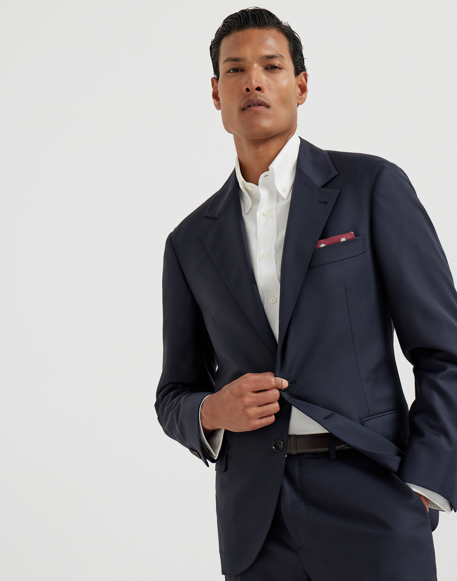 Giacca in batavia Blu Navy Uomo - Brunello Cucinelli