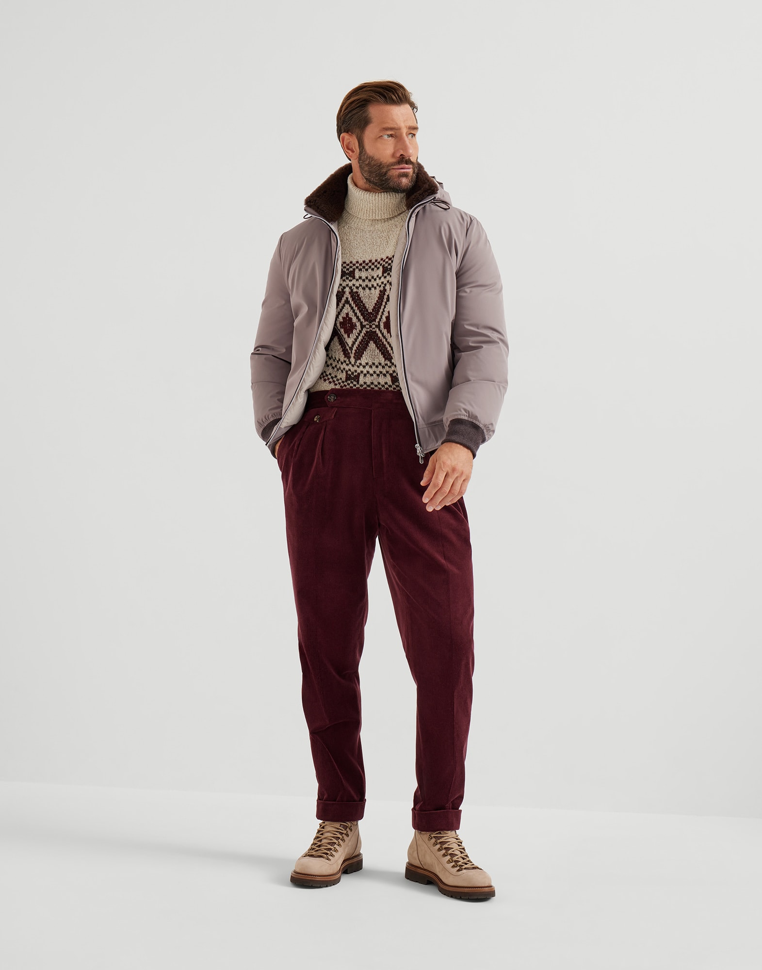 Piumino Maniche Lunghe - Vista look completo - Visualizza a schermo intero