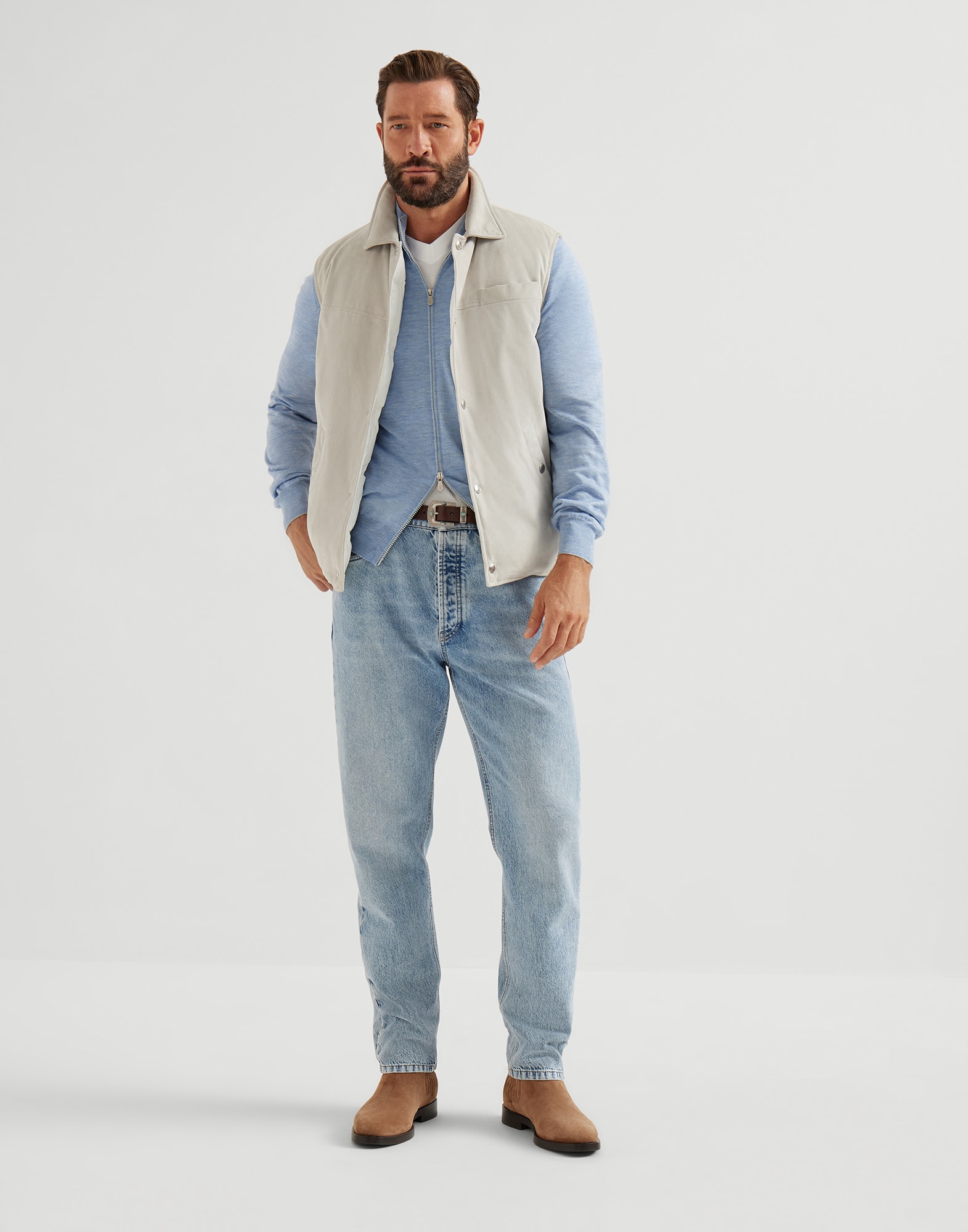 Cardigan con Zip - Vista look completo - Visualizza a schermo intero