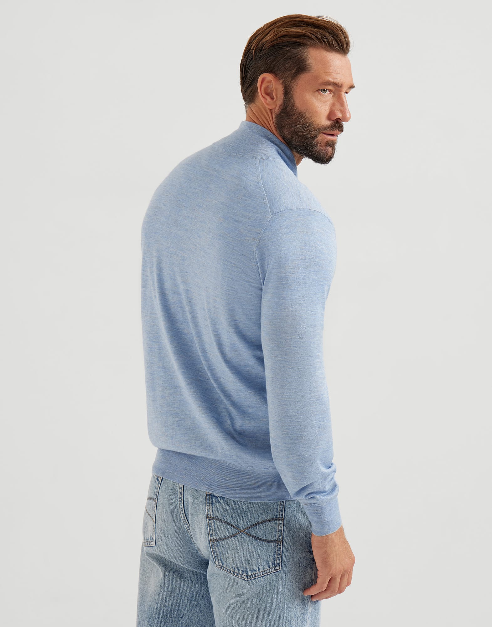 Cardigan con Zip - Vista retro - Visualizza a schermo intero