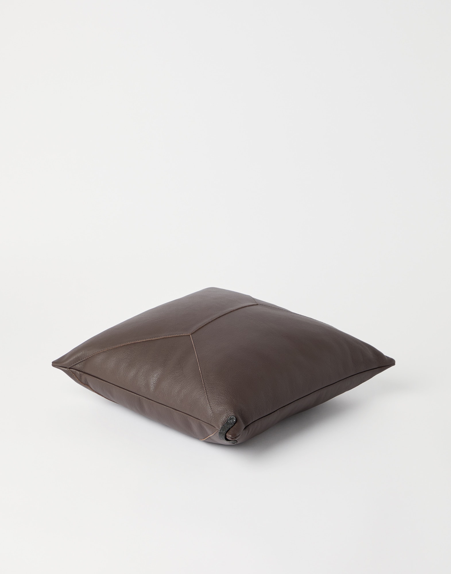 Leather cushion with monili Cigar Lifestyle - Brunello Cucinelli